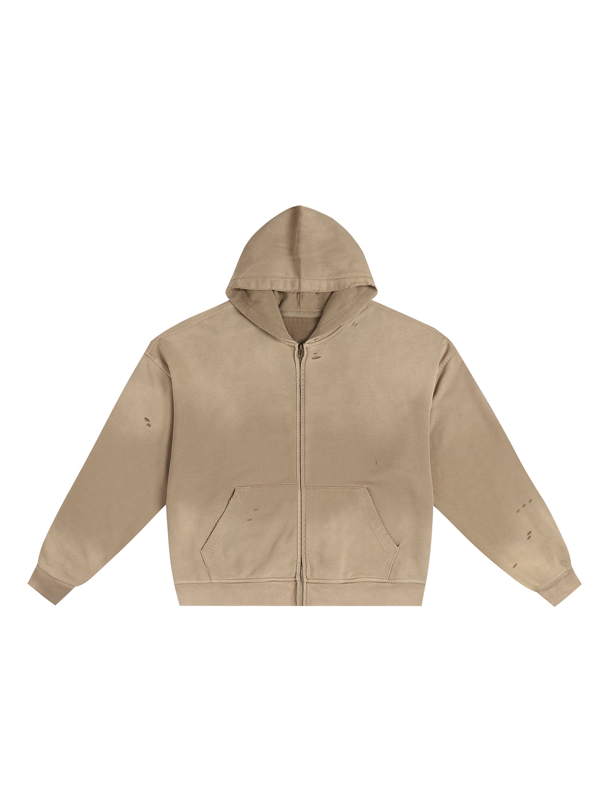 Hand-Frayed Sunfade Zip Hoodie