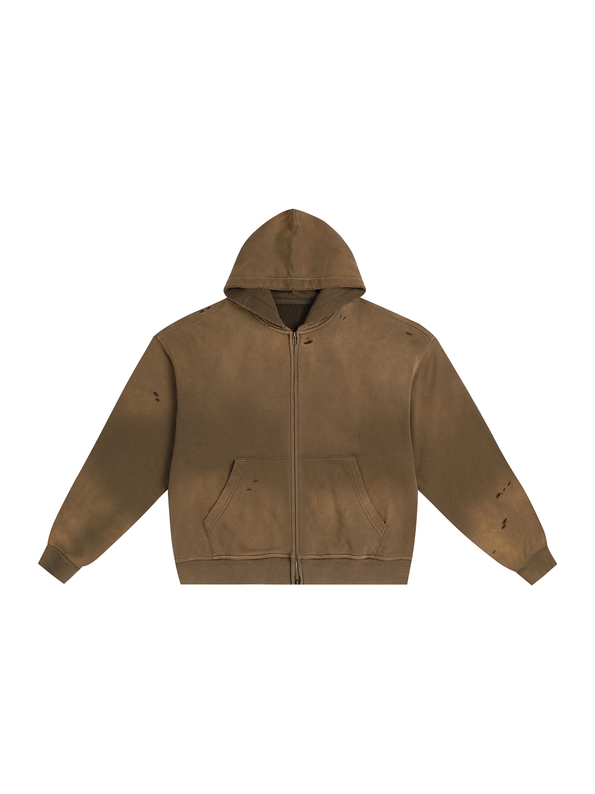 Hand-Frayed Sunfade Zip Hoodie