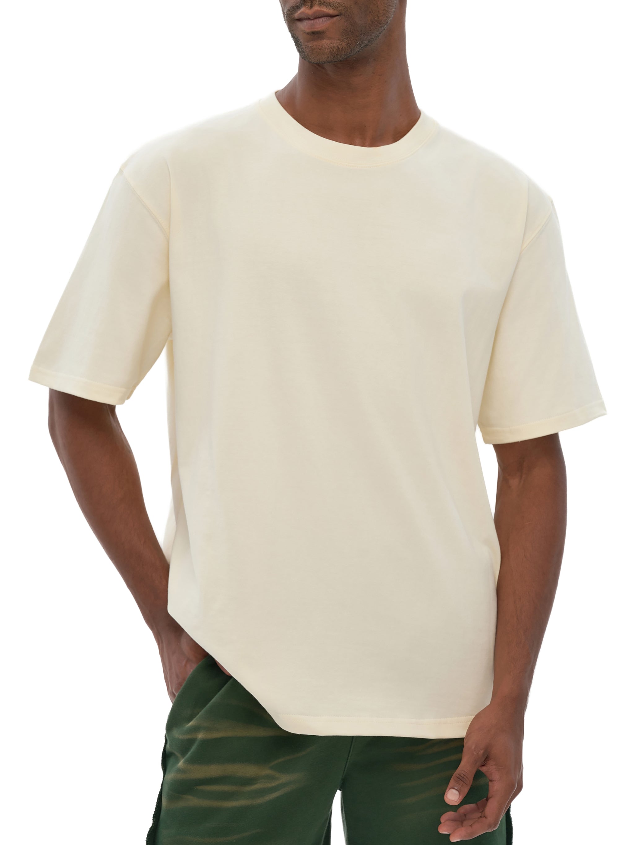 Heavyweight Drop Shoulder Cotton T-Shirt - Men