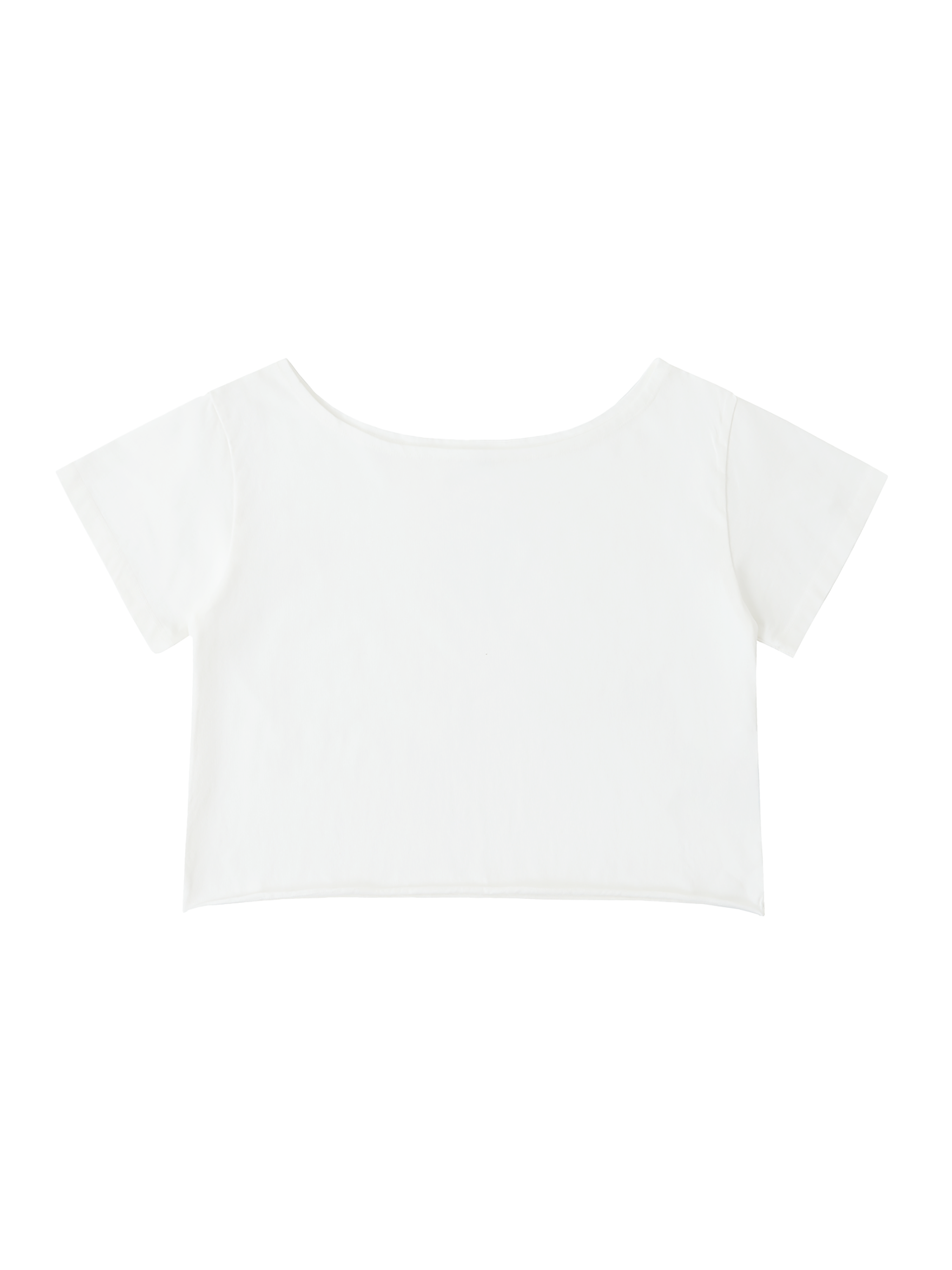 Off-Shoulder Rolled Hem Cotton T-Shirt