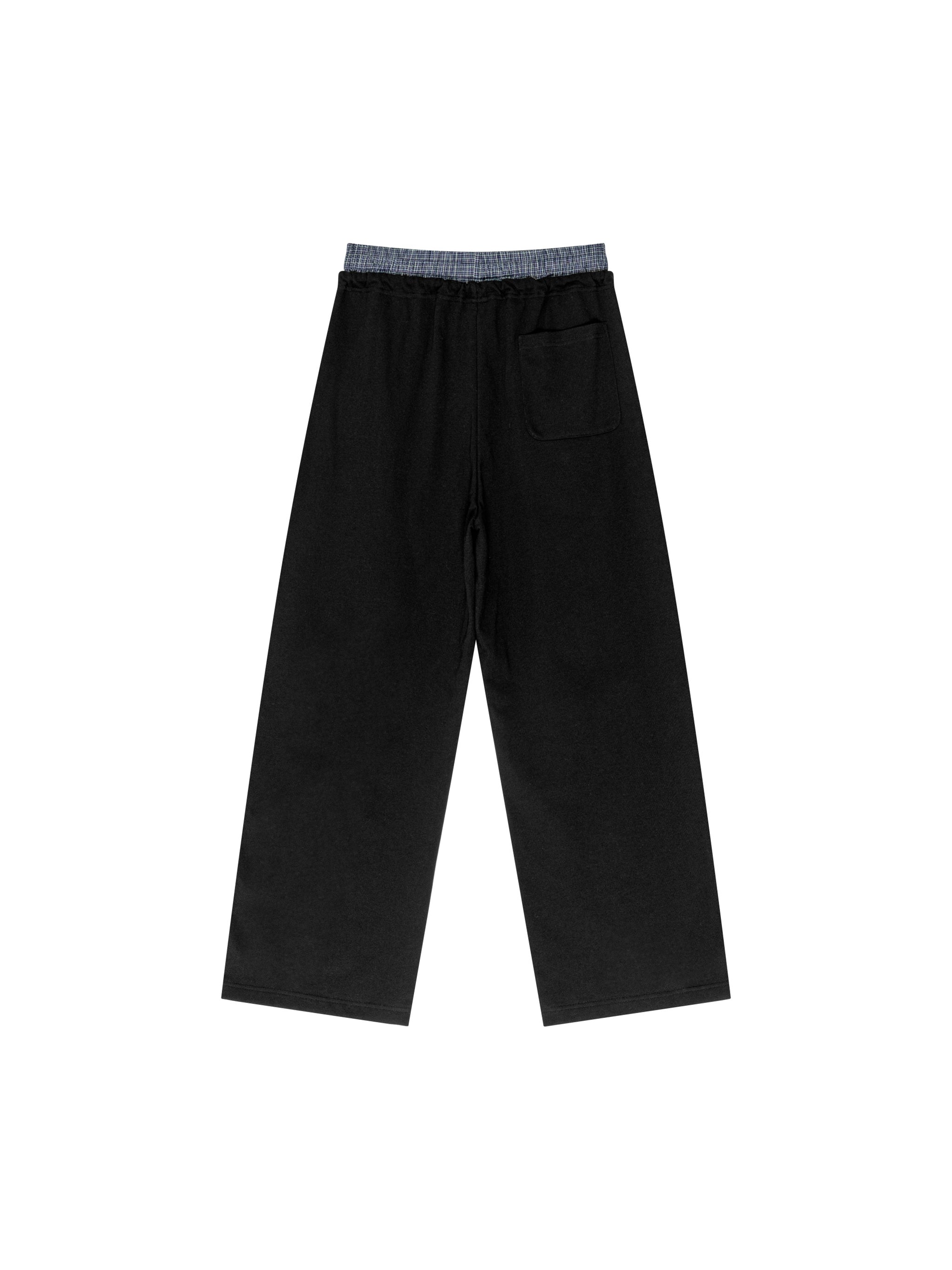 Plaid Contrast Waist Pants