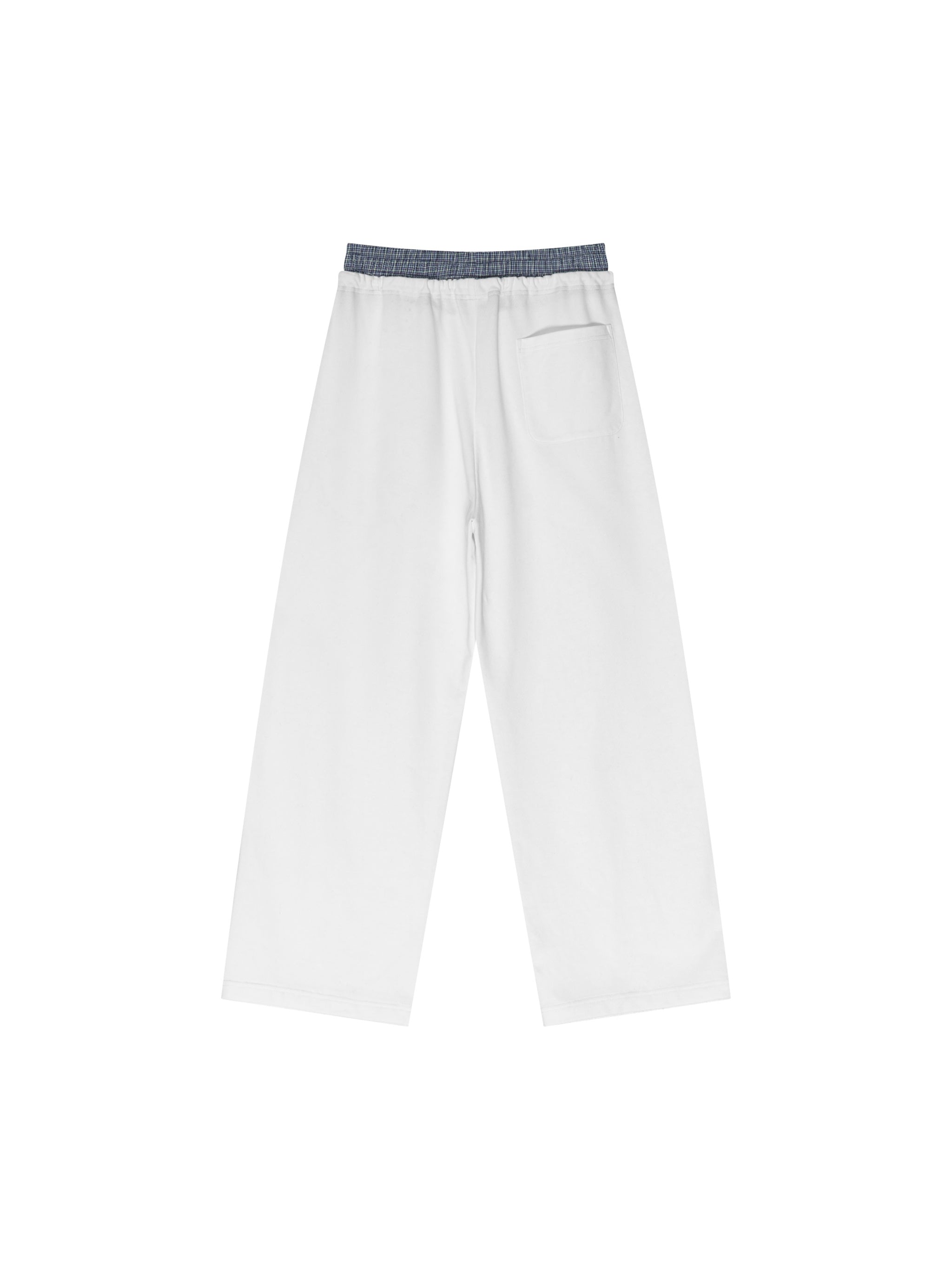 Plaid Contrast Waist Pants