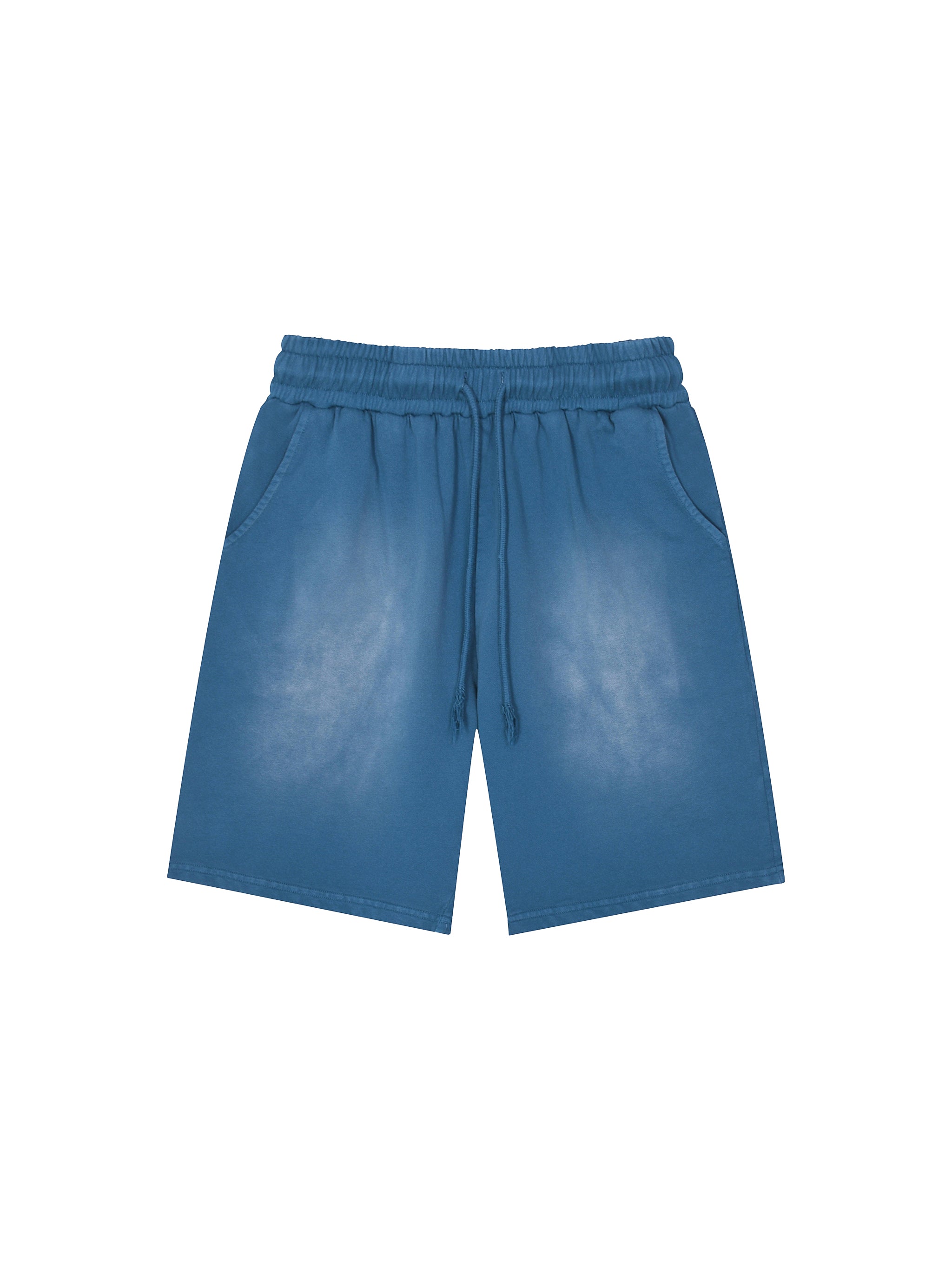 Rectangle Patch Monkey Washed Shorts