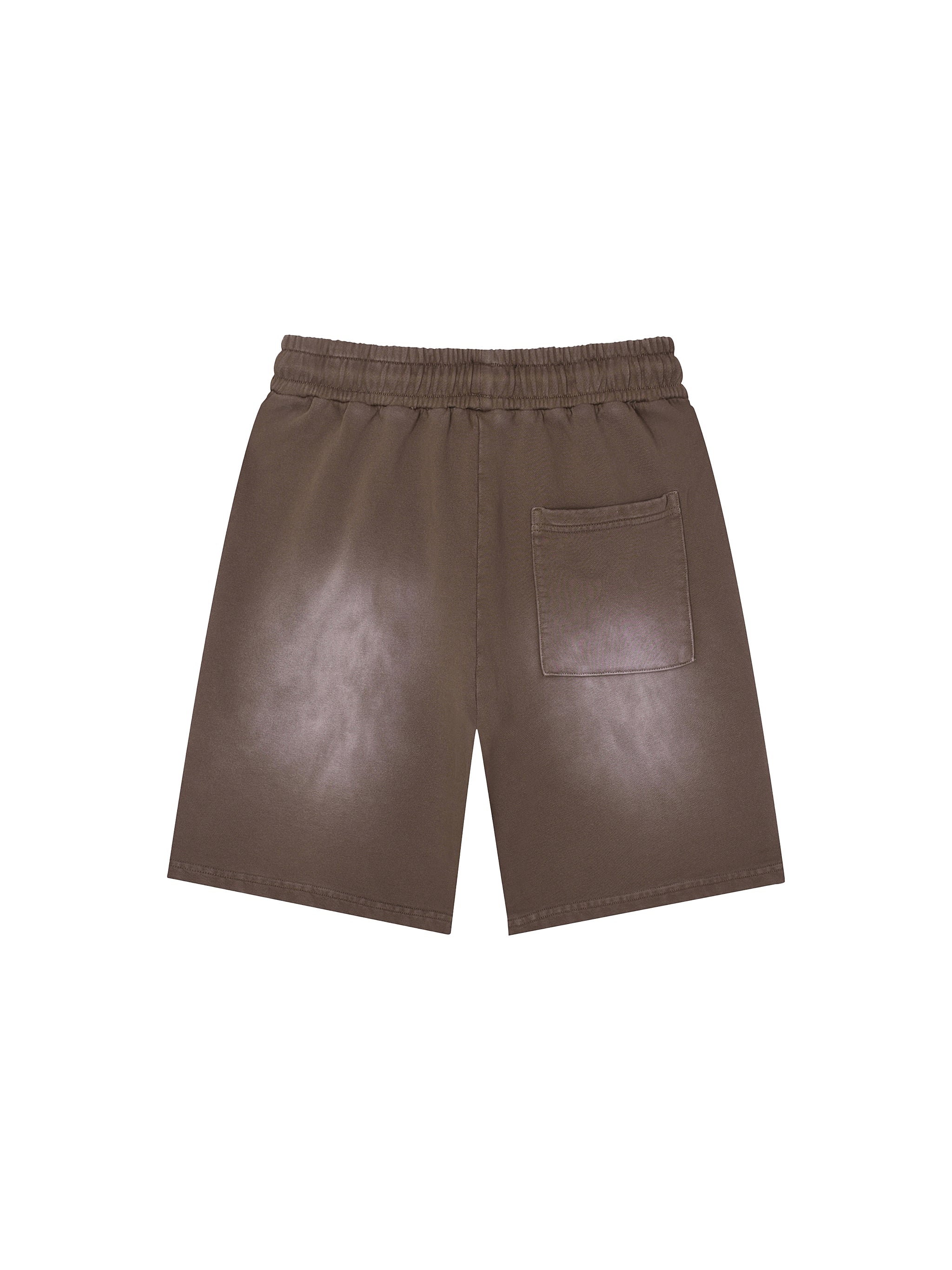 Rectangle Patch Monkey Washed Shorts