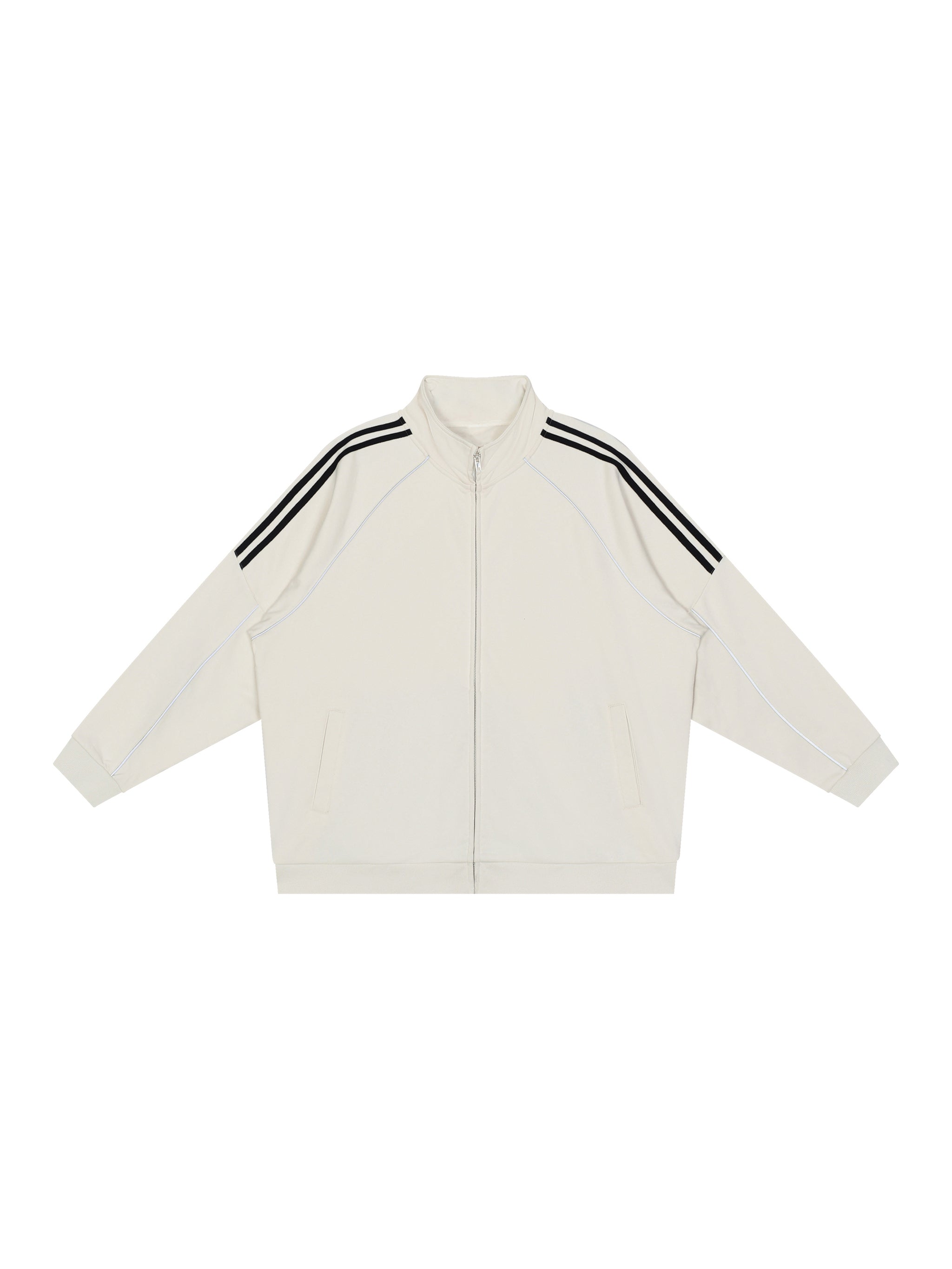 Reflection Striped Raglan Sleeve Jacket