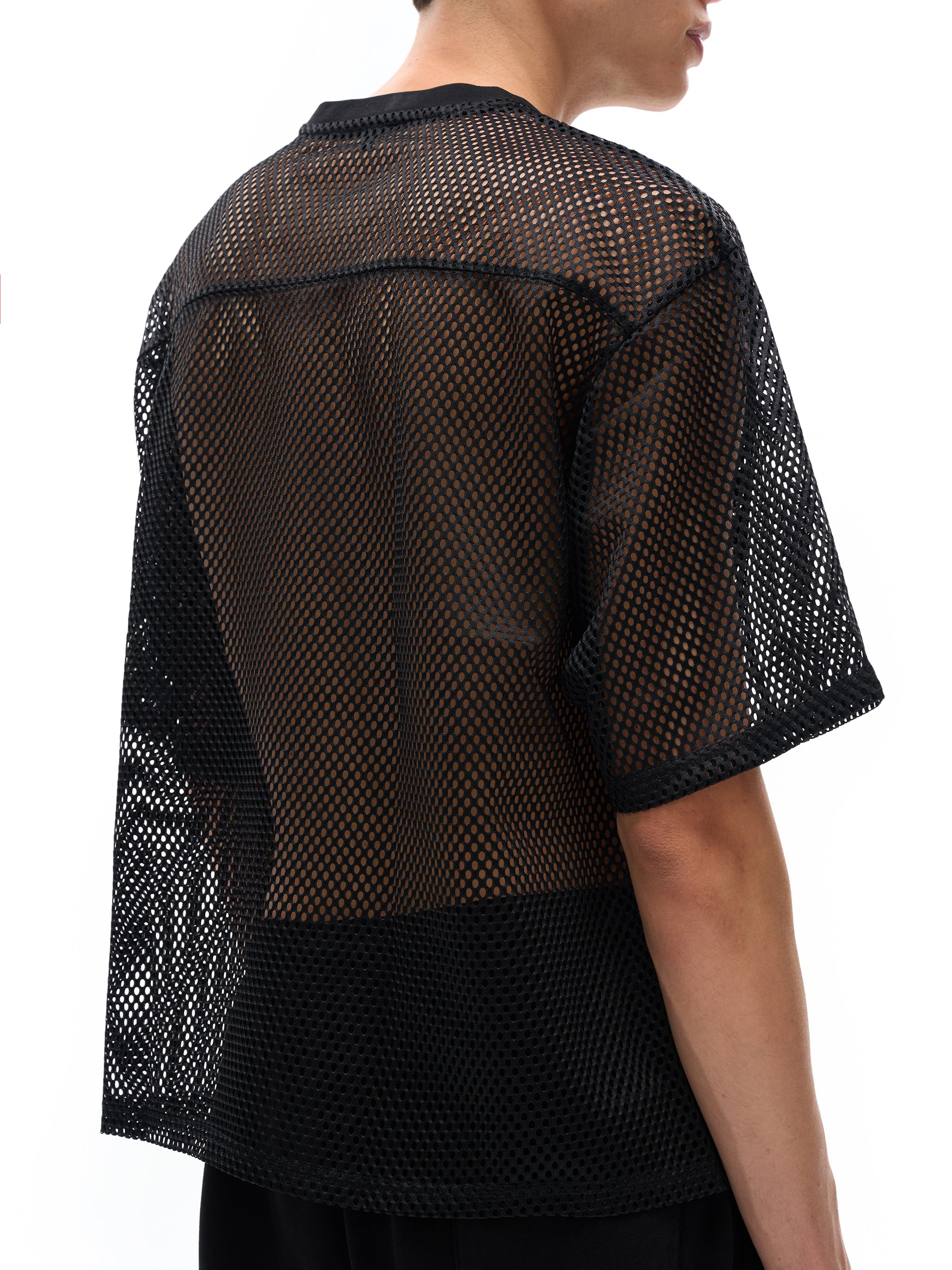 See-through Boxy Net T-Shirt-M