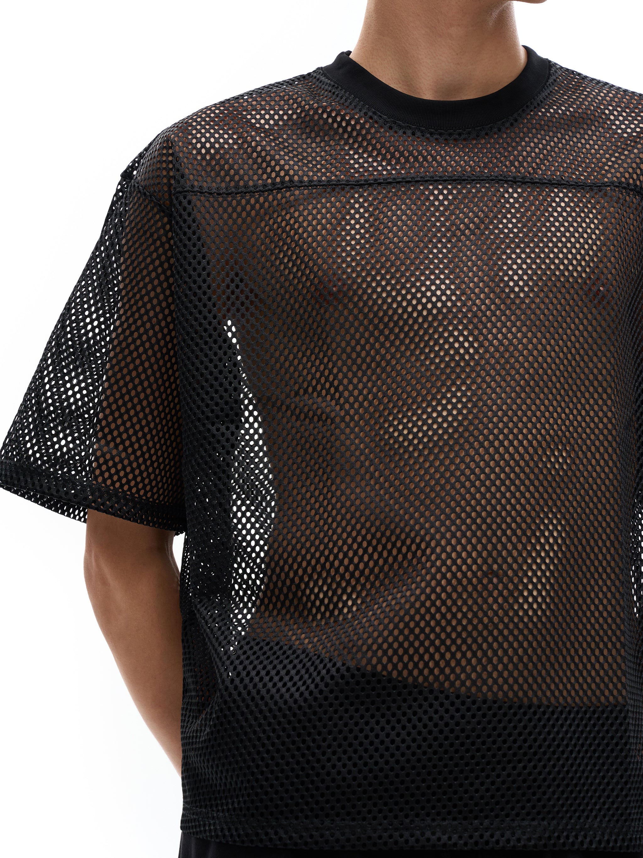 See-through Boxy Net T-Shirt-M