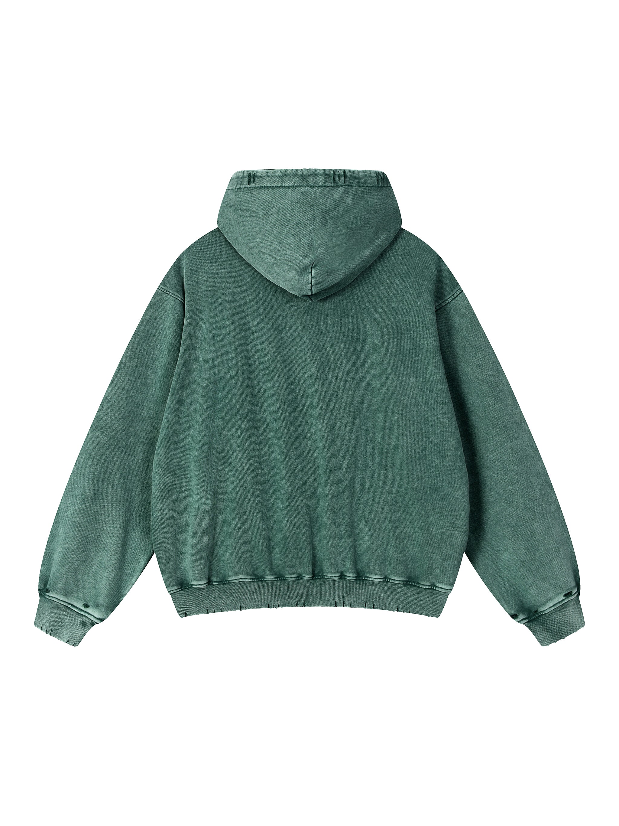 Snow Wash Hand-Frayed Heavyweight Hoodie