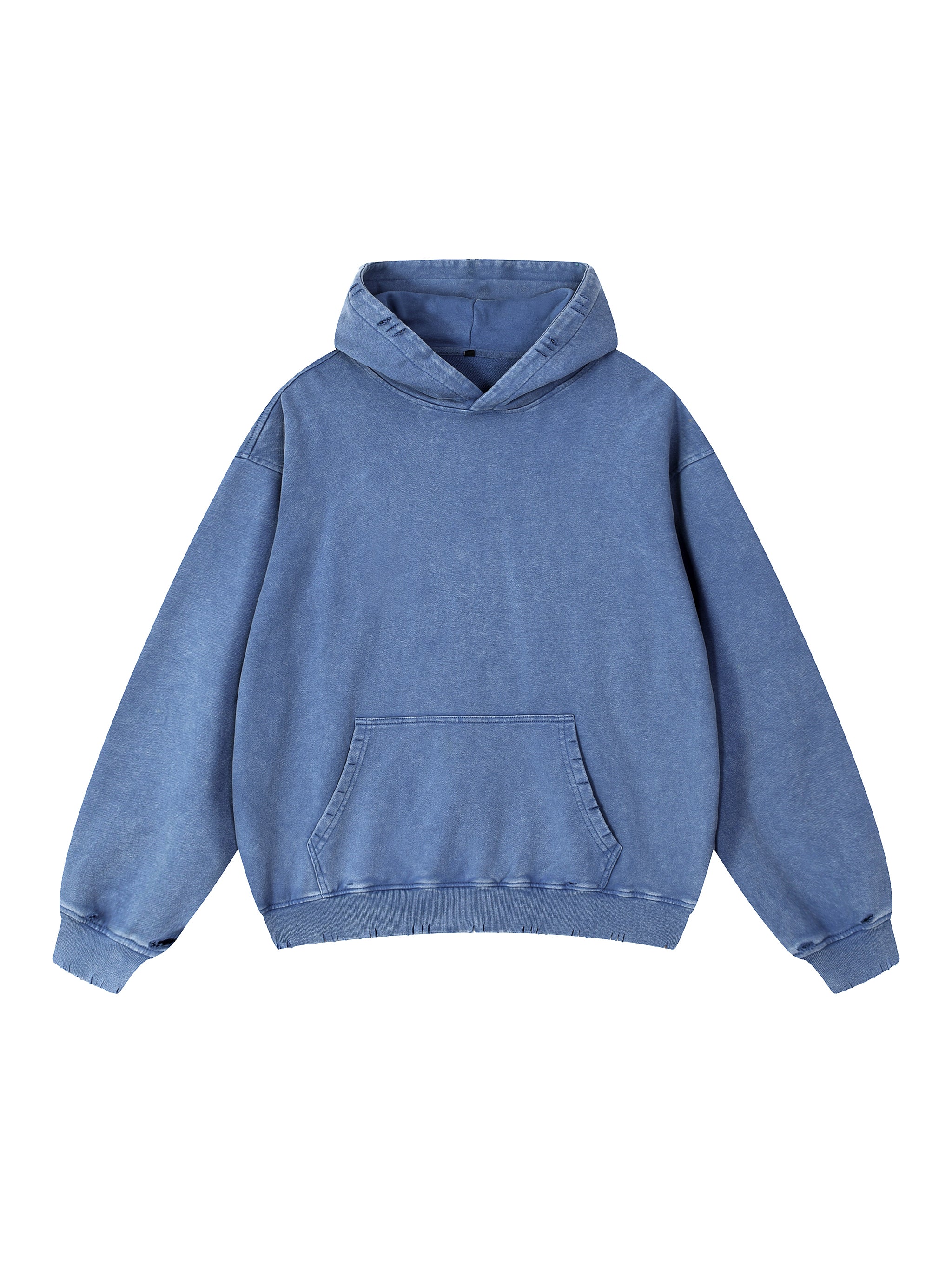 Snow Wash Hand-Frayed Heavyweight Hoodie