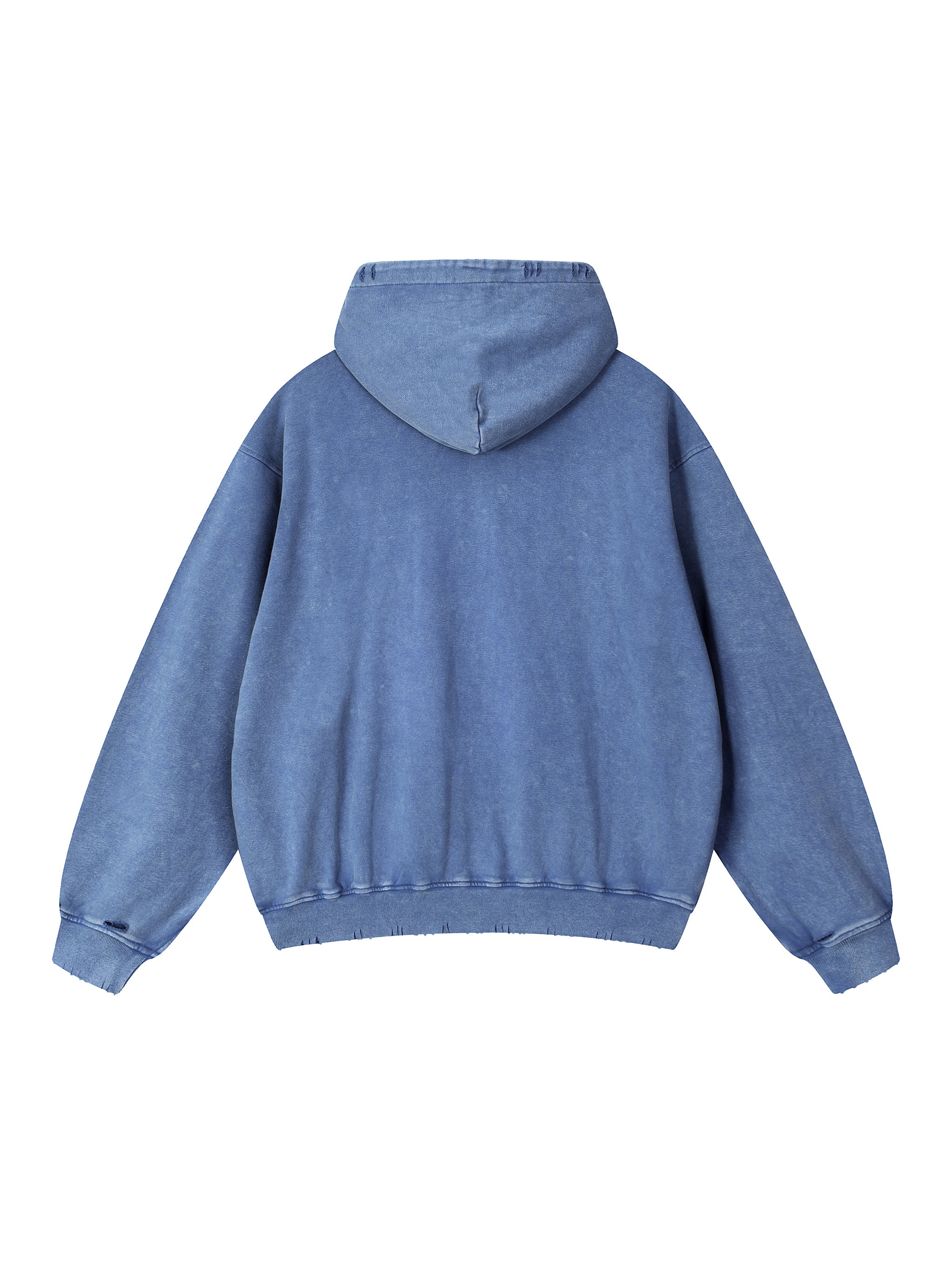 Snow Wash Hand-Frayed Heavyweight Hoodie