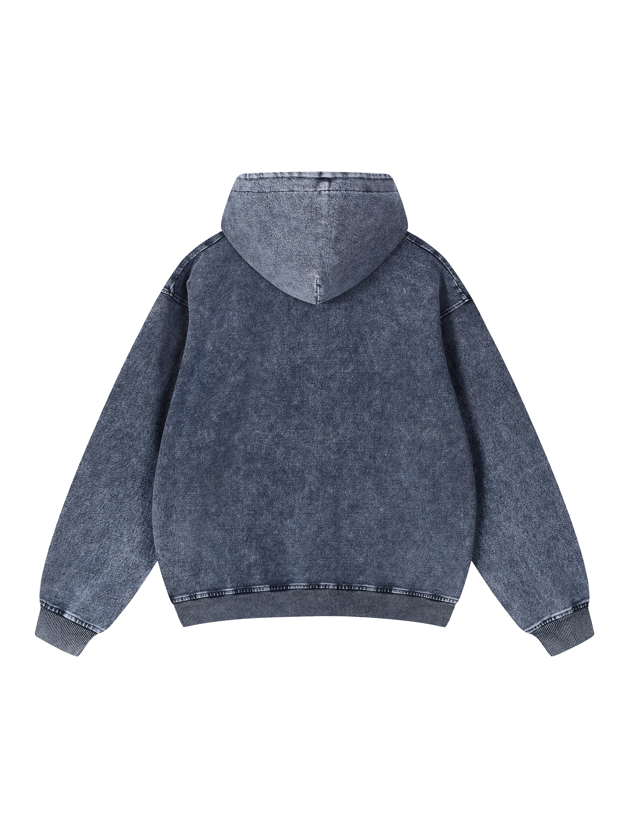 Snow Wash Oversized Zip-Up Hoodie