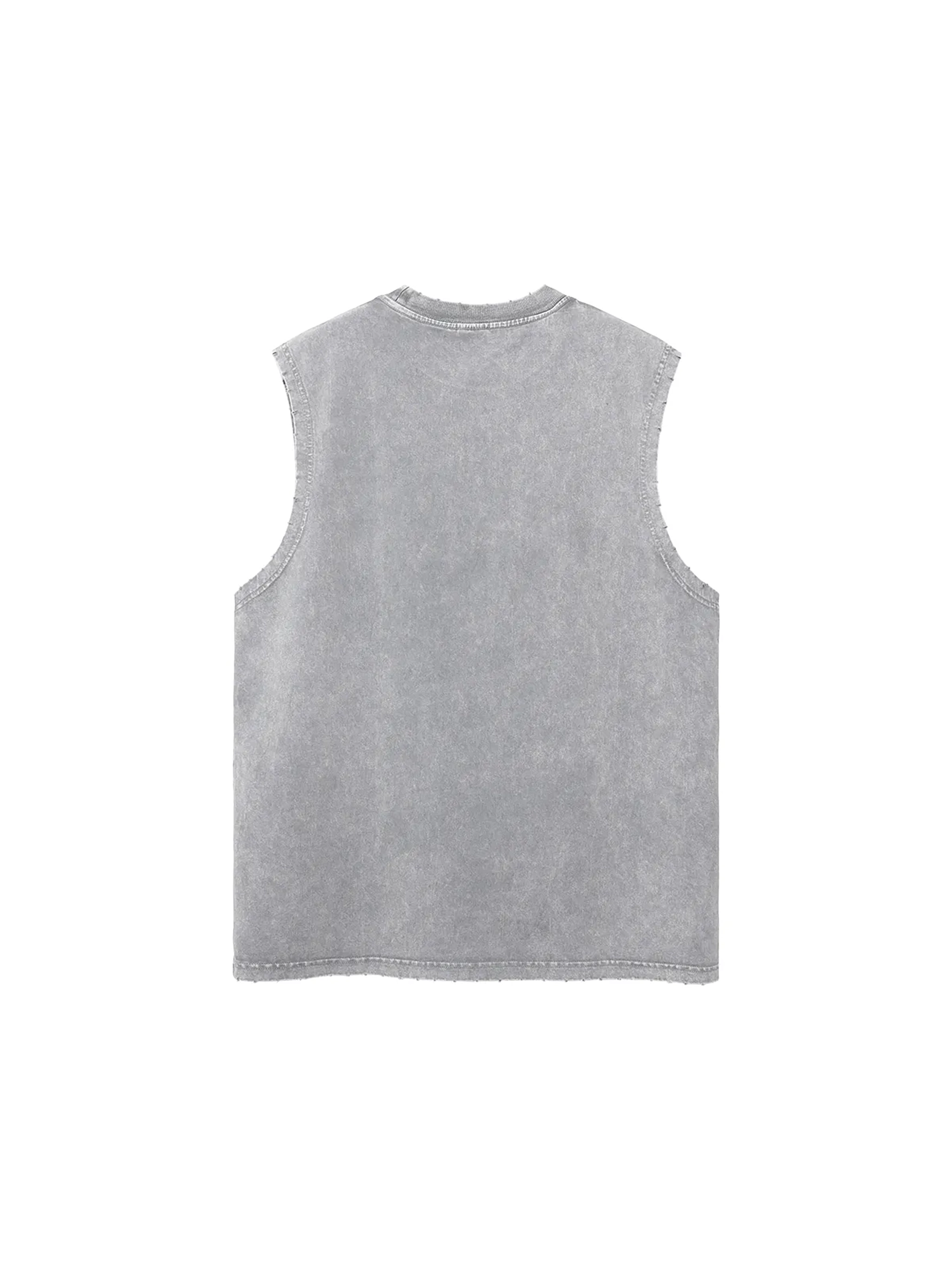 Snow Washed Frayed Hem Tank Top