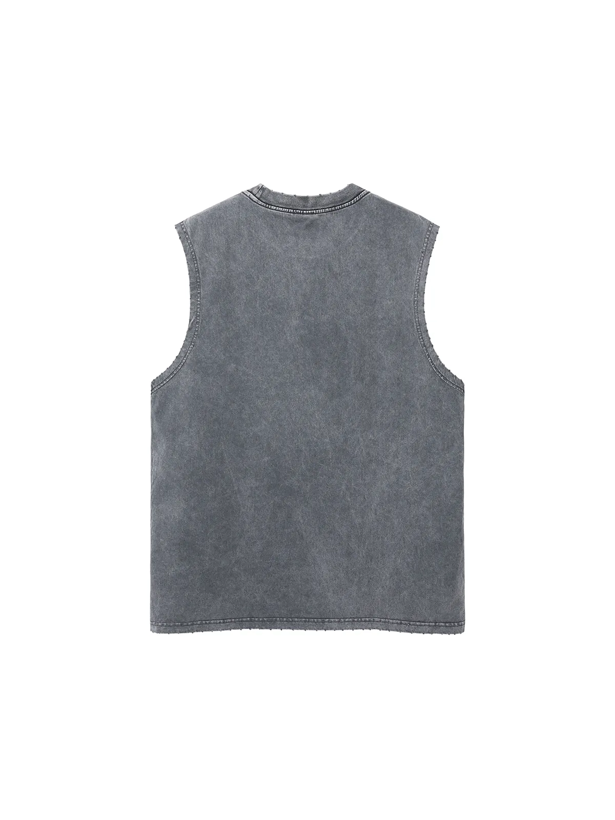 Snow Washed Frayed Hem Tank Top