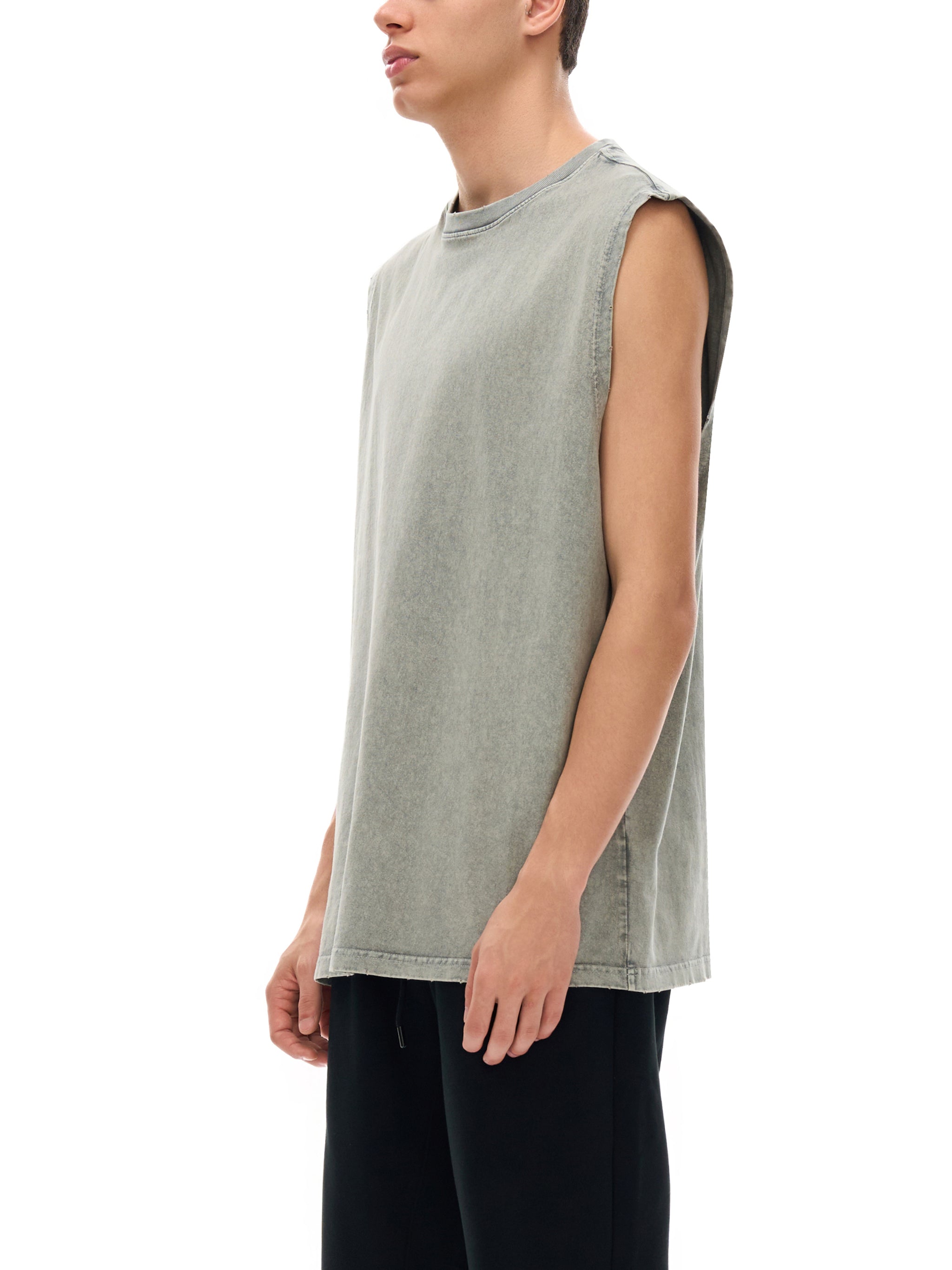 Snow Washed Frayed Hem Tank Top