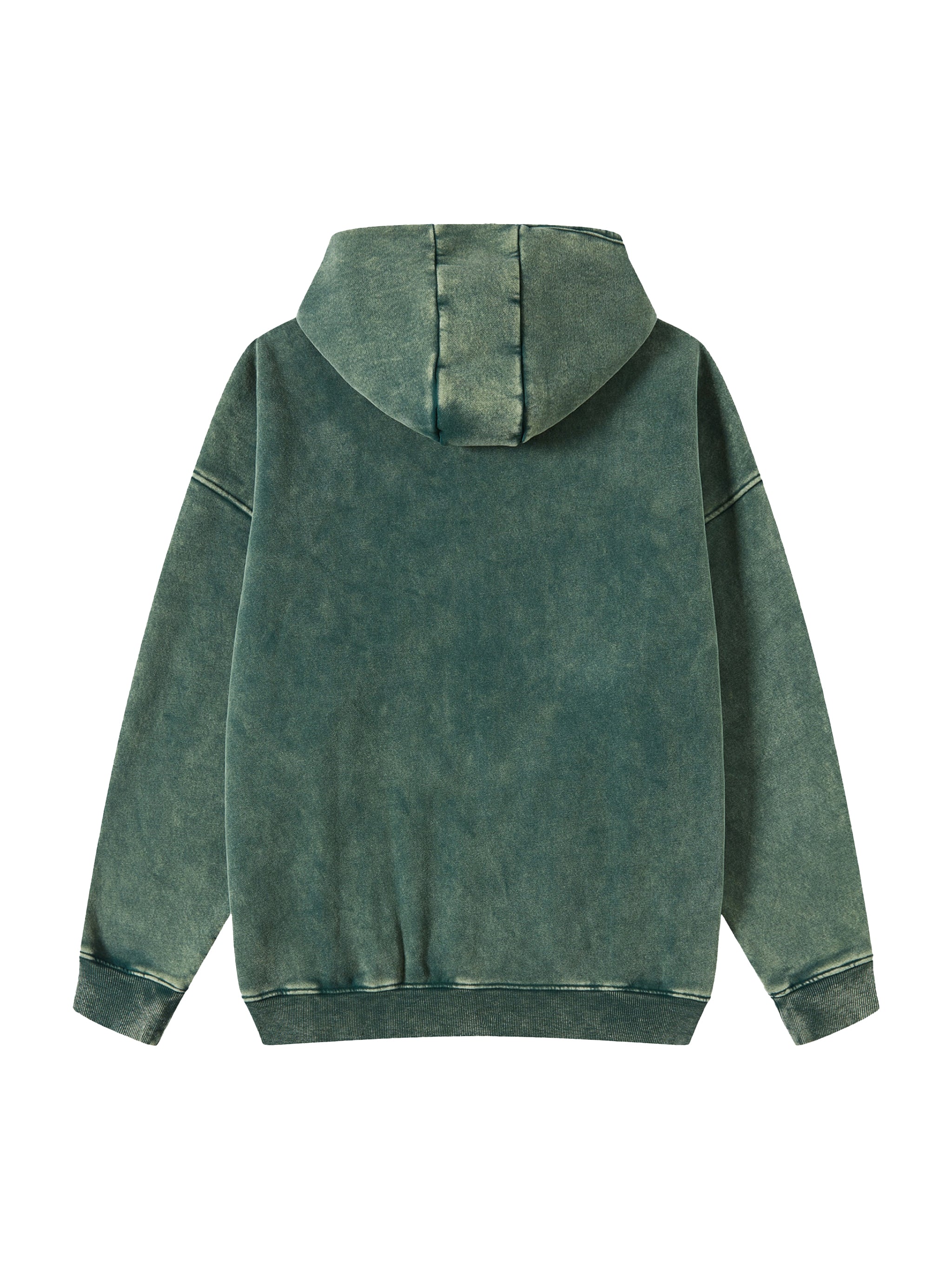 Snow Washed Zip-Through Fleece Hoodie