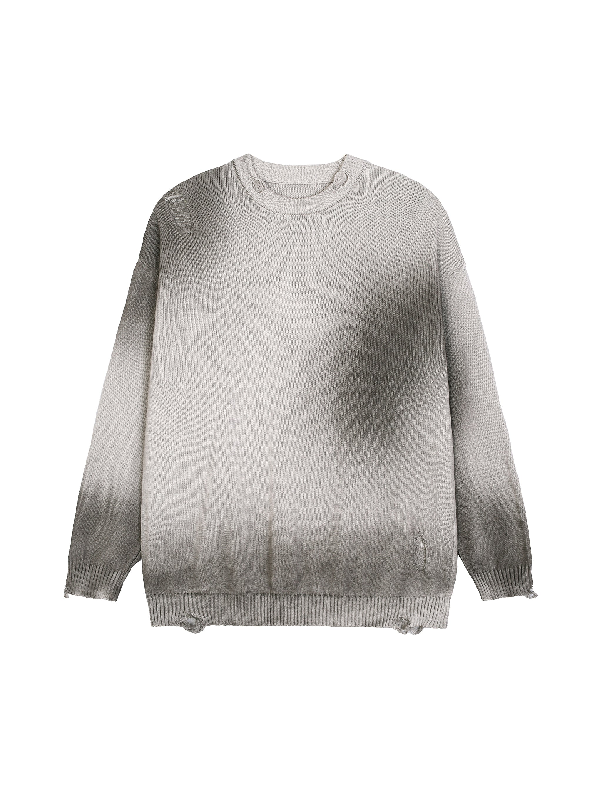 Sun Fade Distressed Ripped Crewneck sweater