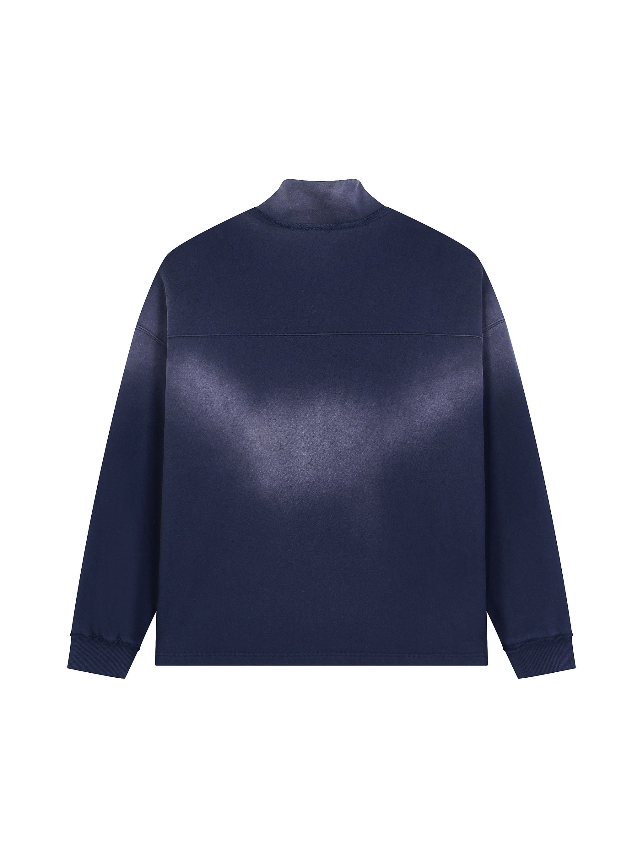Sun Fade Raw Edge Quarter-Zip Sweatshirt