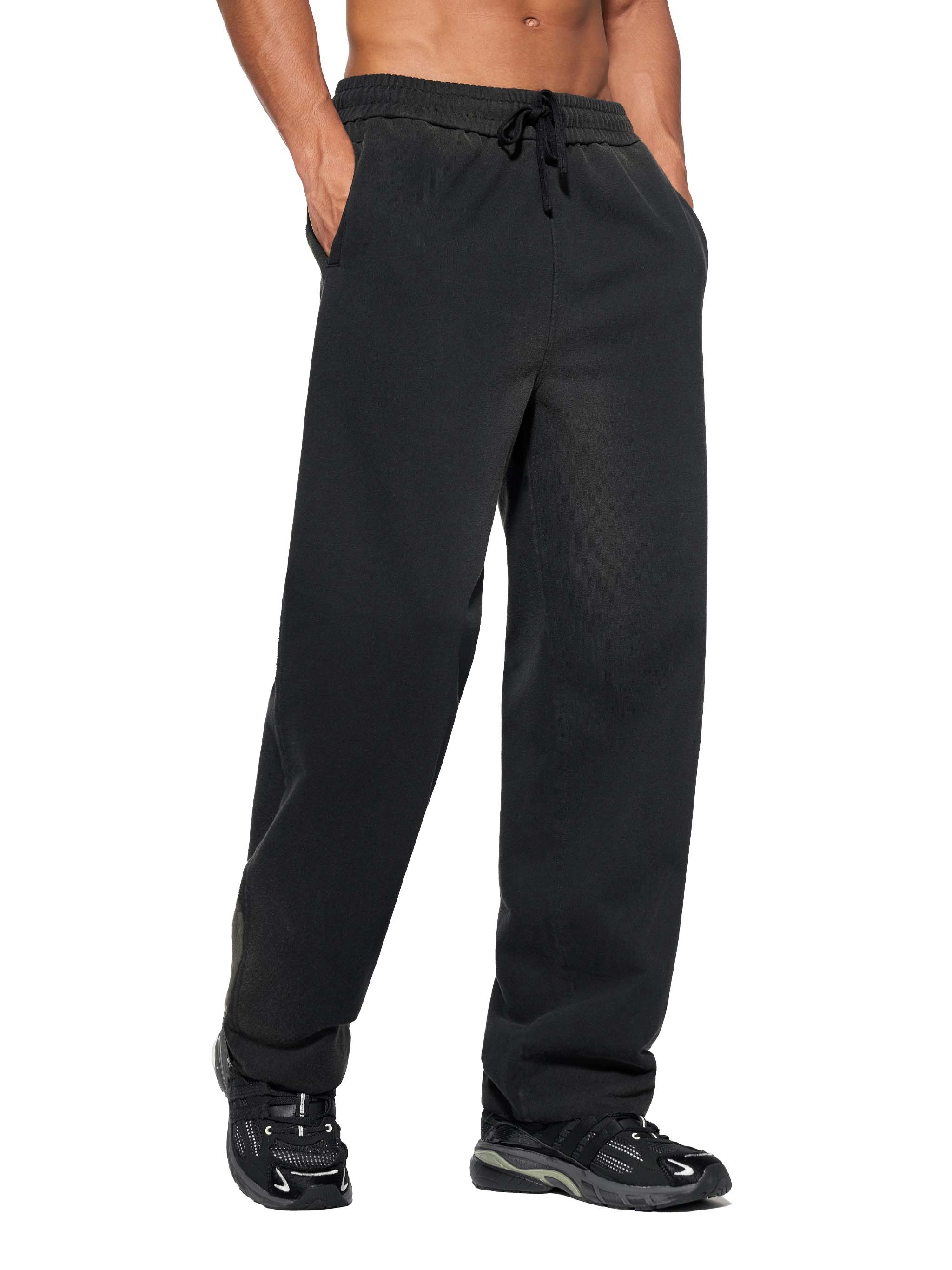 Sun Fade Raw Edge Straight-Leg Sweatpants