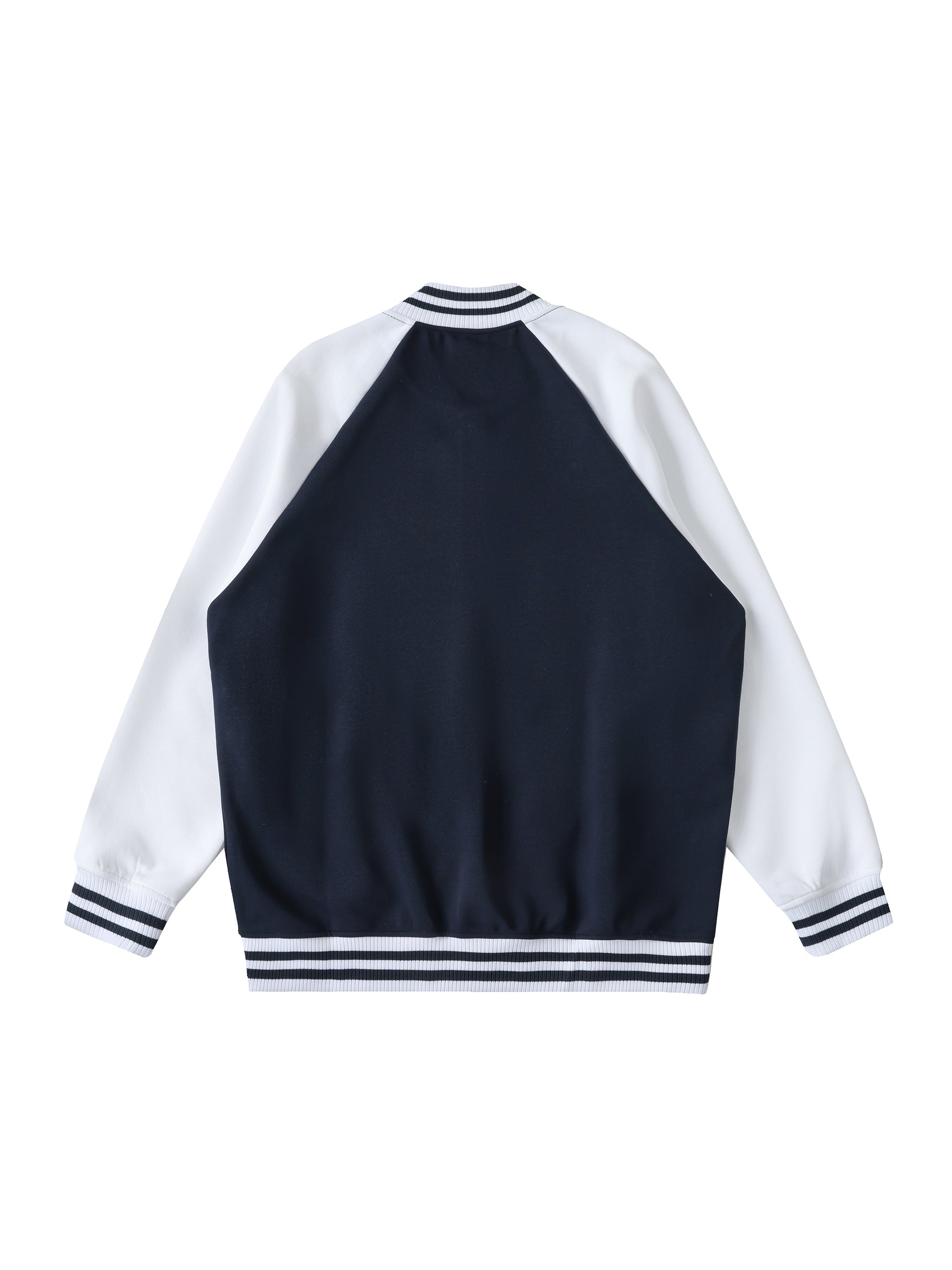 Two Tone Raglan Sleeve Varsity Jacket