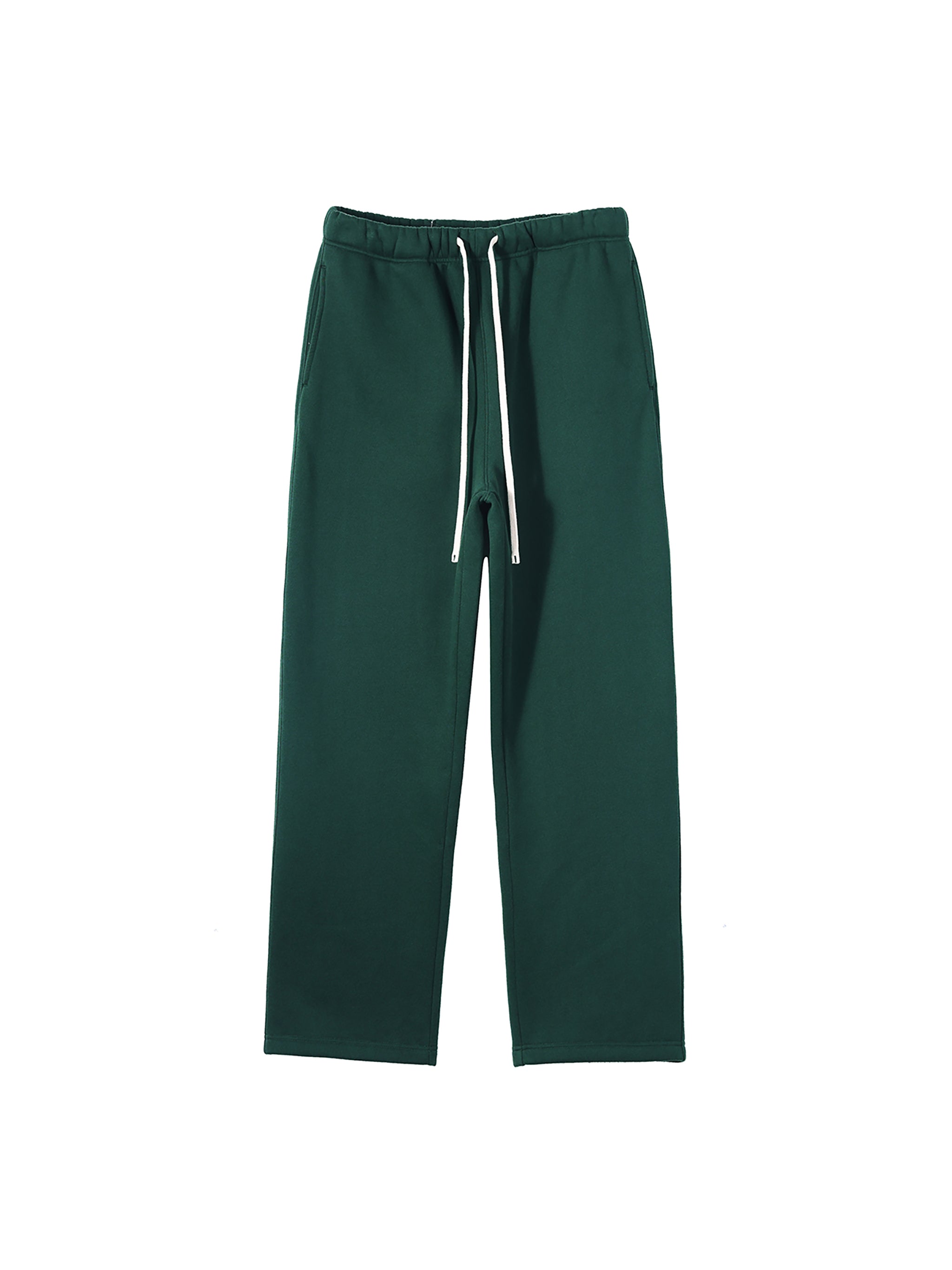 Unisex Solid Color Fleece Straight Leg Pants