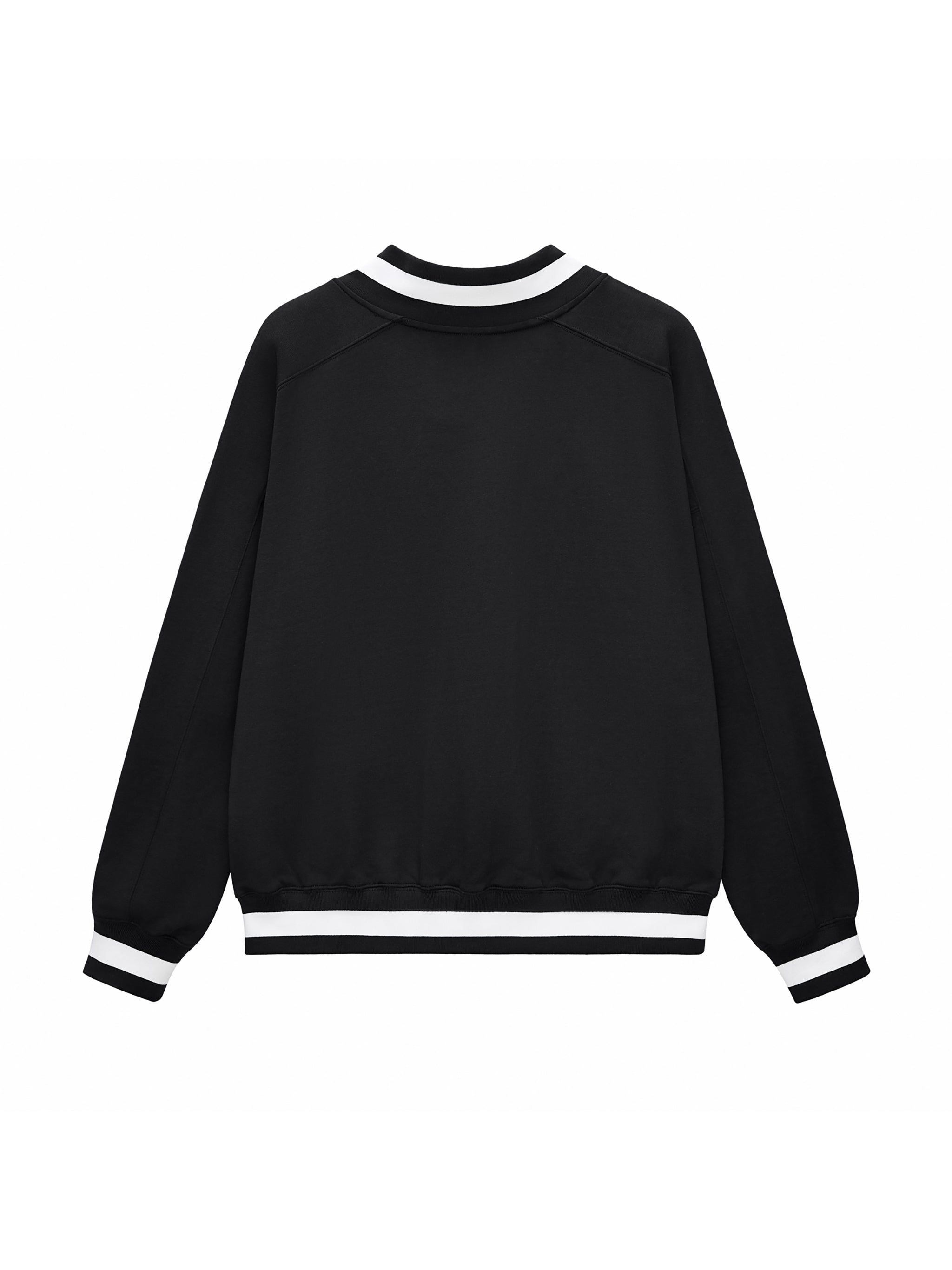 V-Neck Contrast Collar Boxy Sweatshirt
