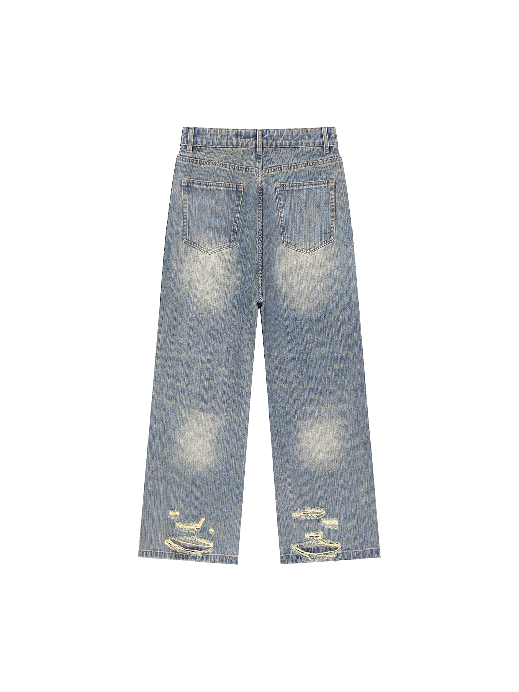 Vintage Wash Distressed Denim Jeans