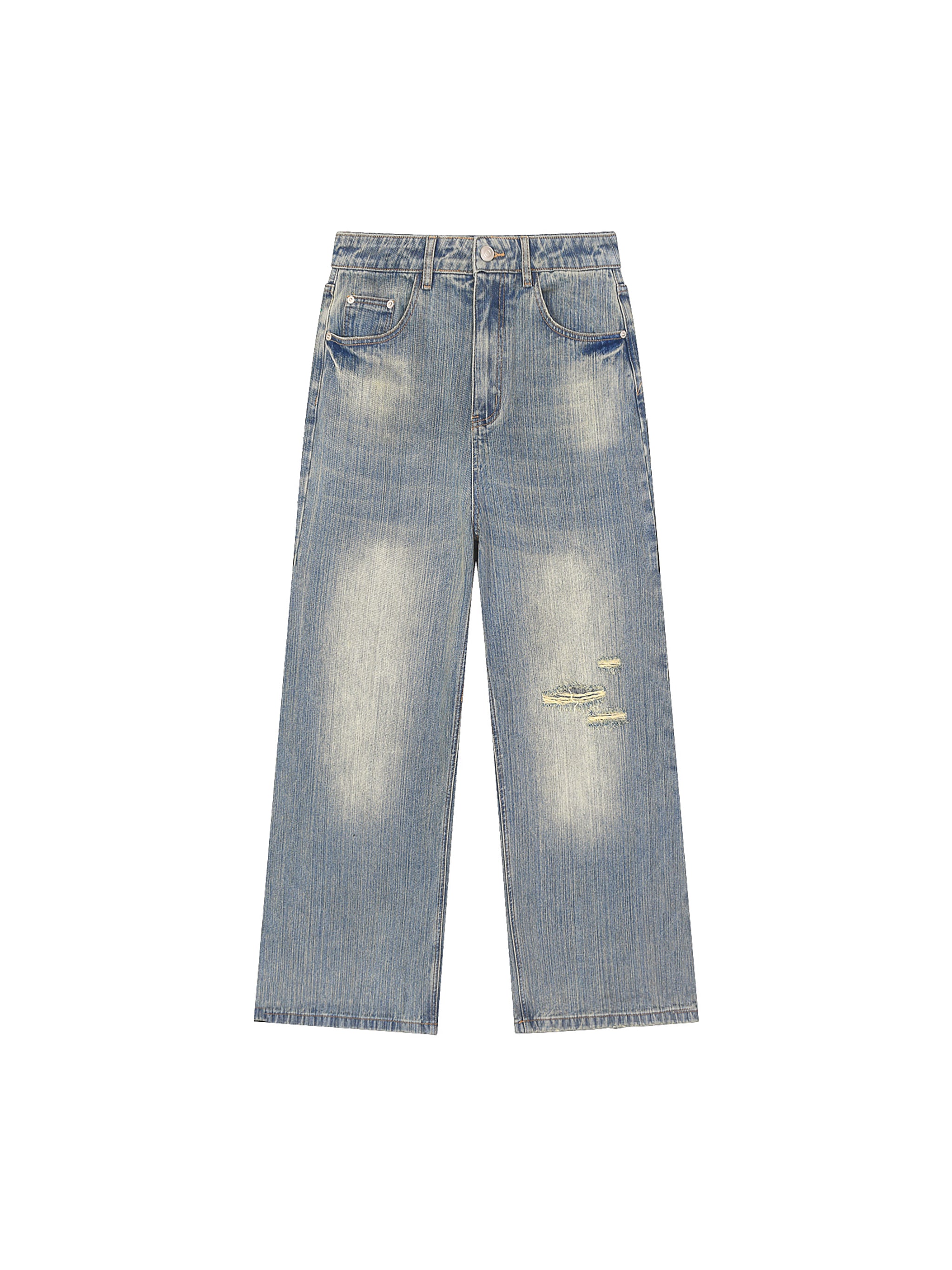 Vintage Wash Distressed Denim Jeans