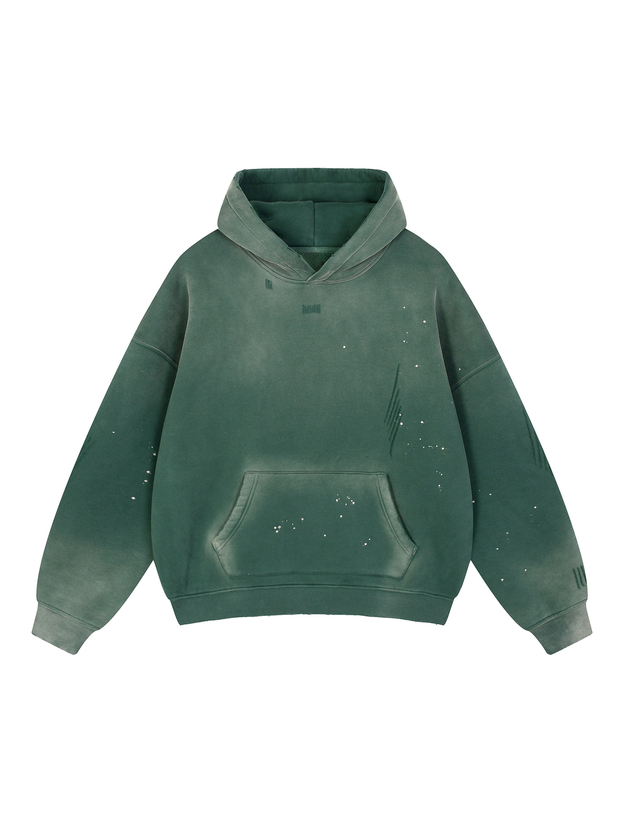 Vintage Washed Frayed Fleece Hoodie