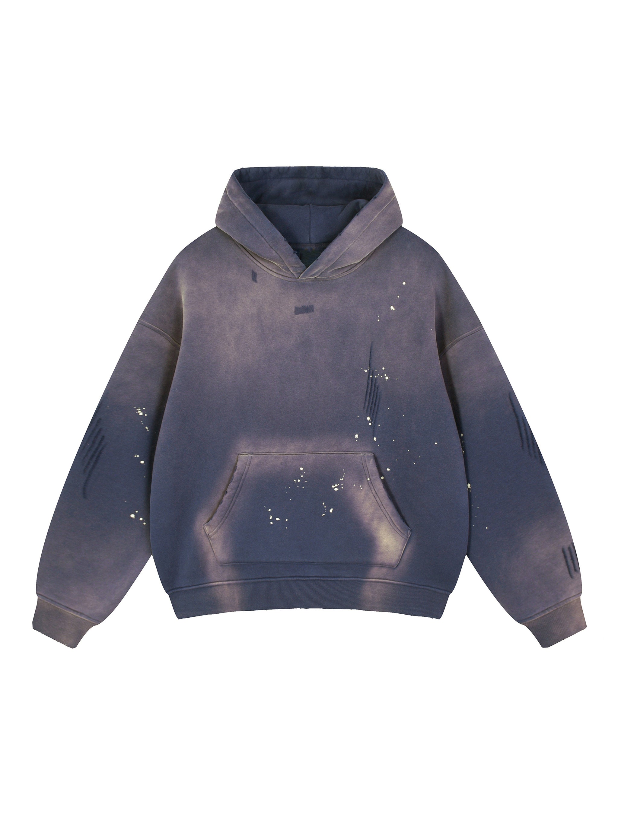 Vintage Washed Frayed Fleece Hoodie