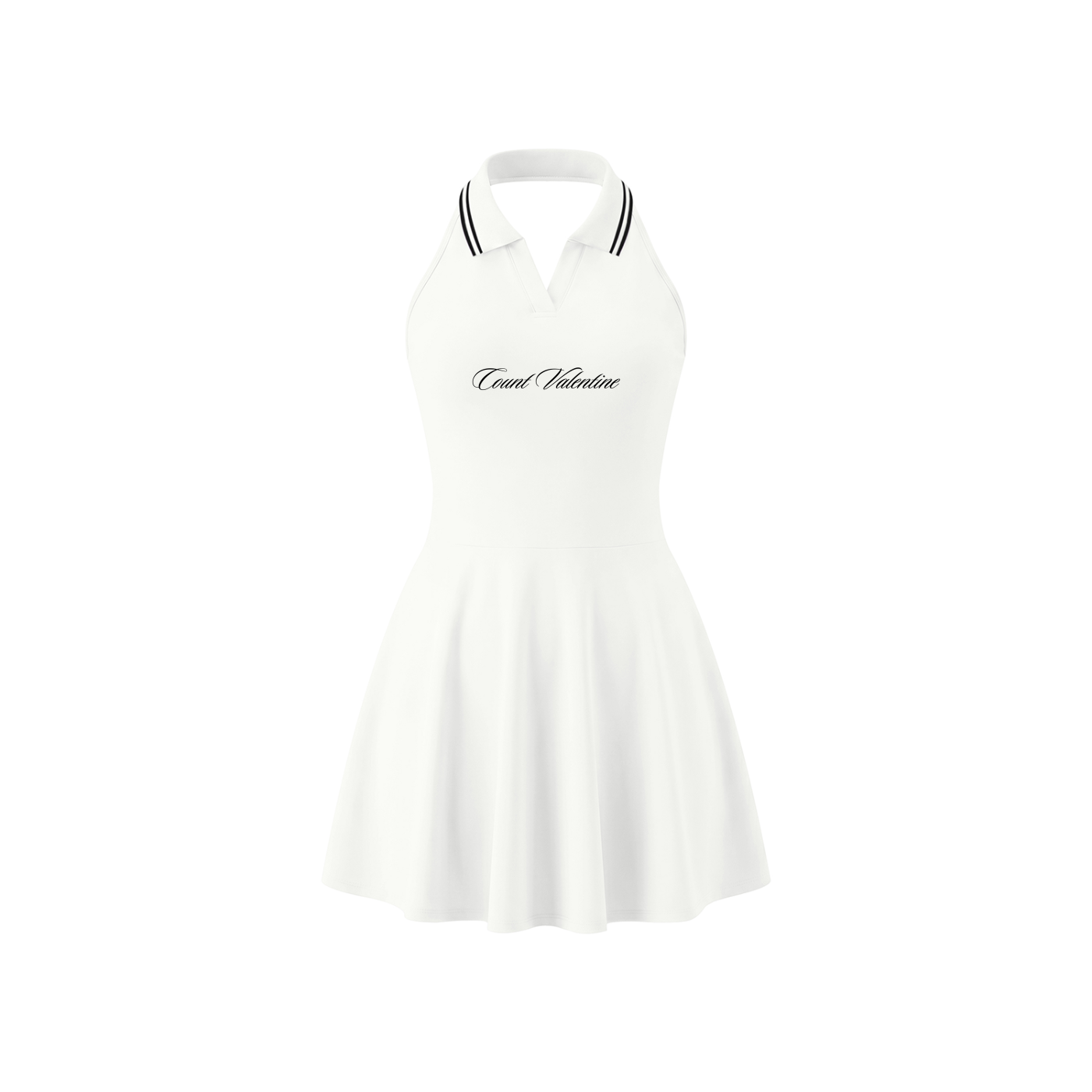 Women's Collared Halter A-Line Tennis Dress