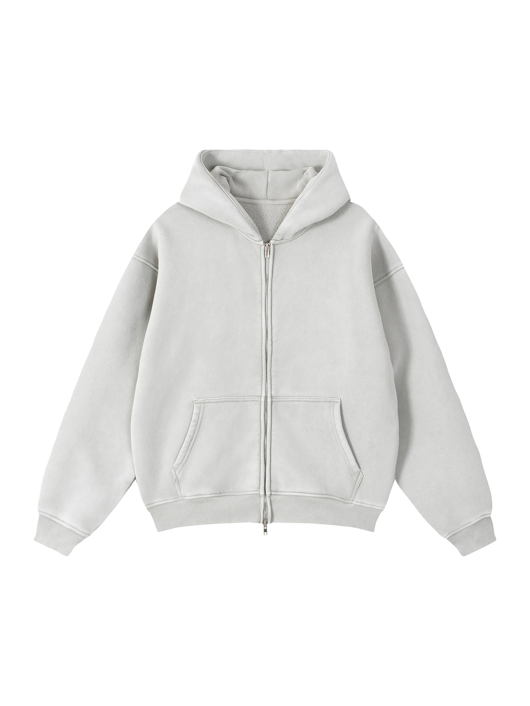 Zip-Through Boxy Fleece Hoodie