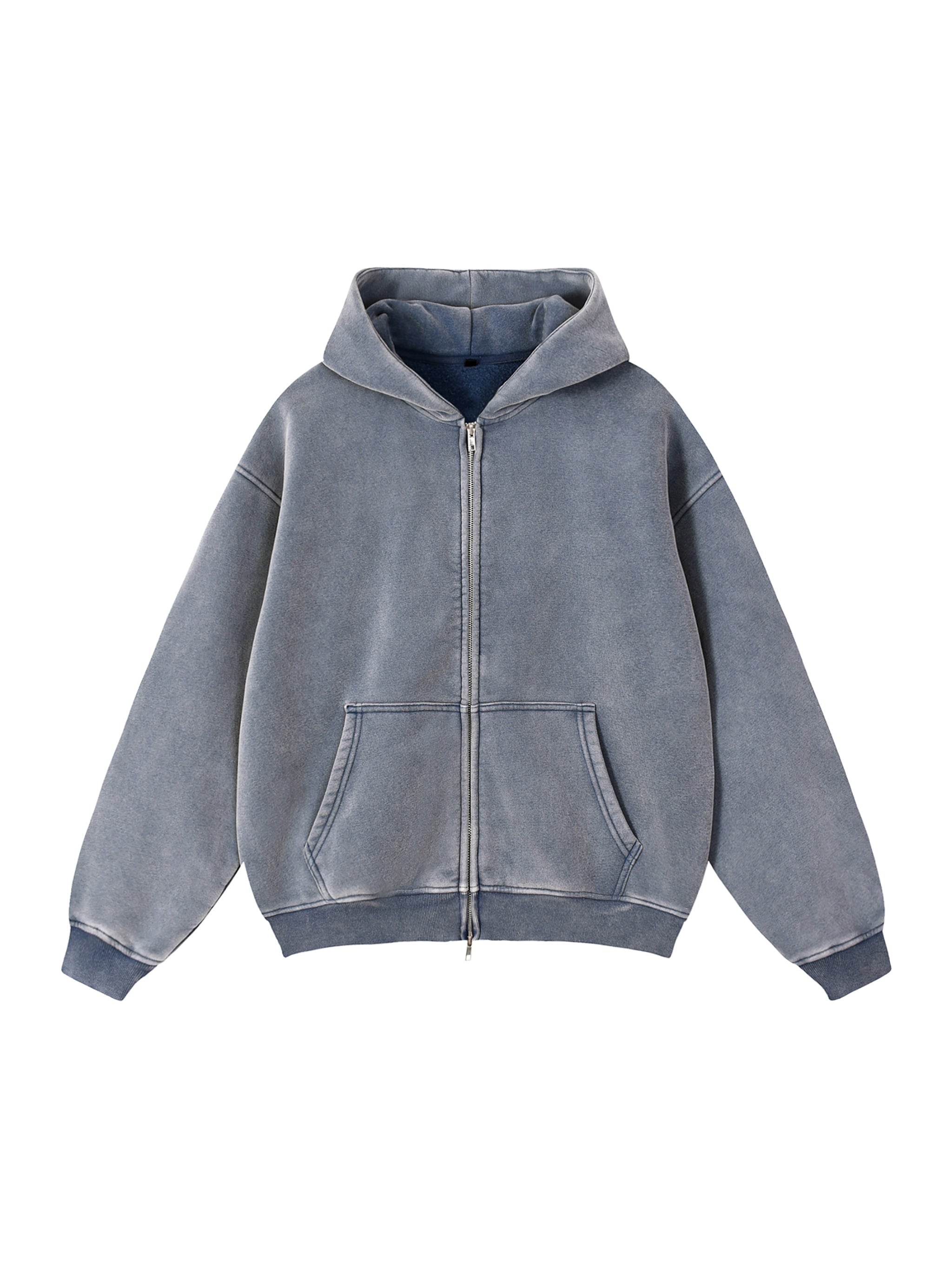 Zip-Through Boxy Fleece Hoodie