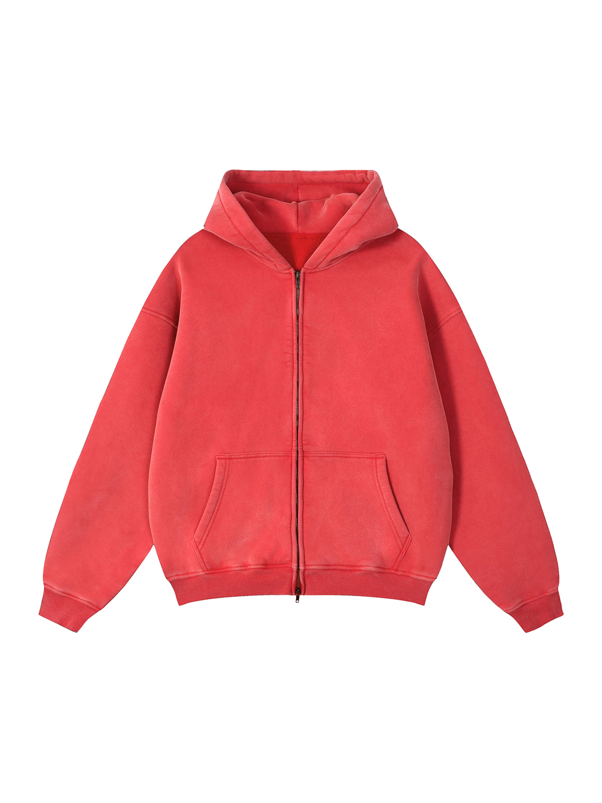 Zip-Through Boxy Fleece Hoodie