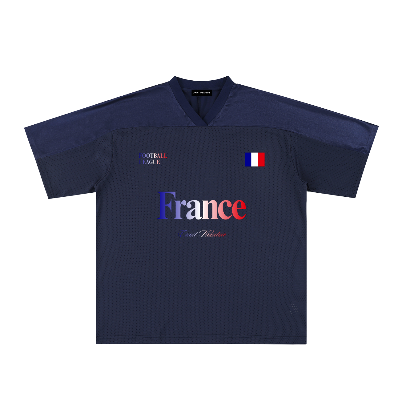 Oversized Mesh V-Neck Soccer Jersey