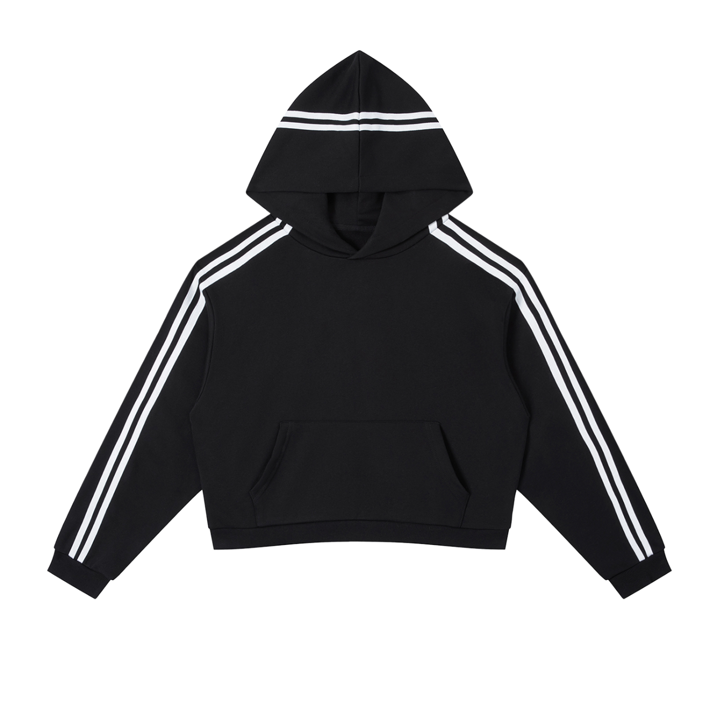 Contrast Side Stripe Cropped Hoodie