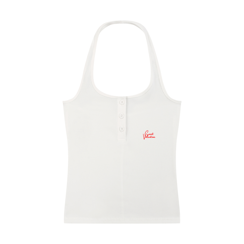 Women's Ribbed Henley Tank Top