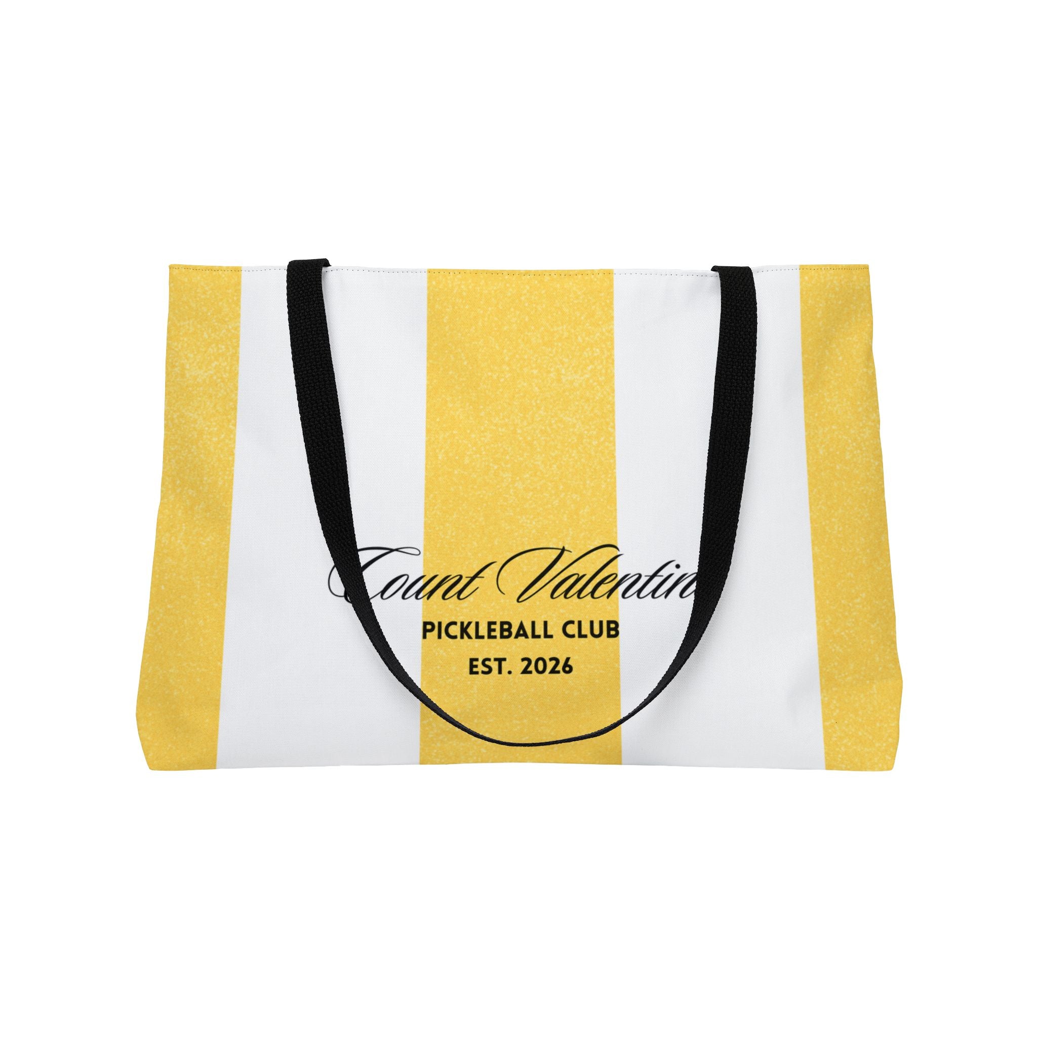 Striped Weekender Tote Bag — Pickleball Club