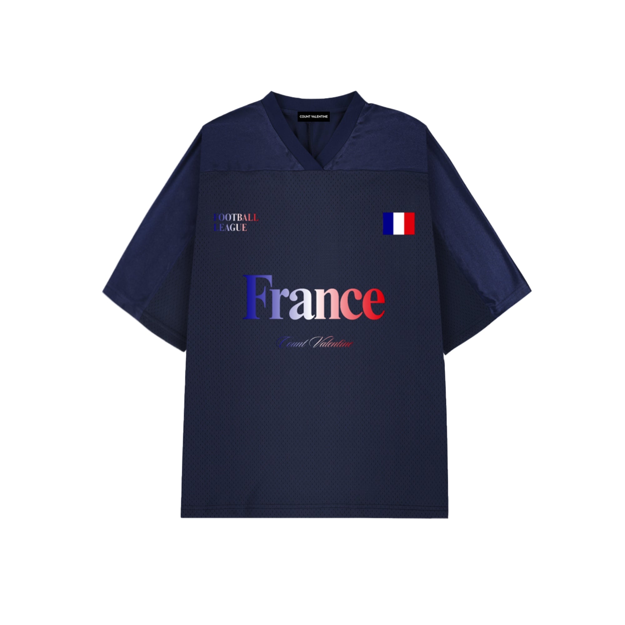 Oversized Mesh V-Neck Soccer Jersey