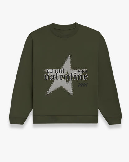 Green Olive Star Unisex Sweatshirt