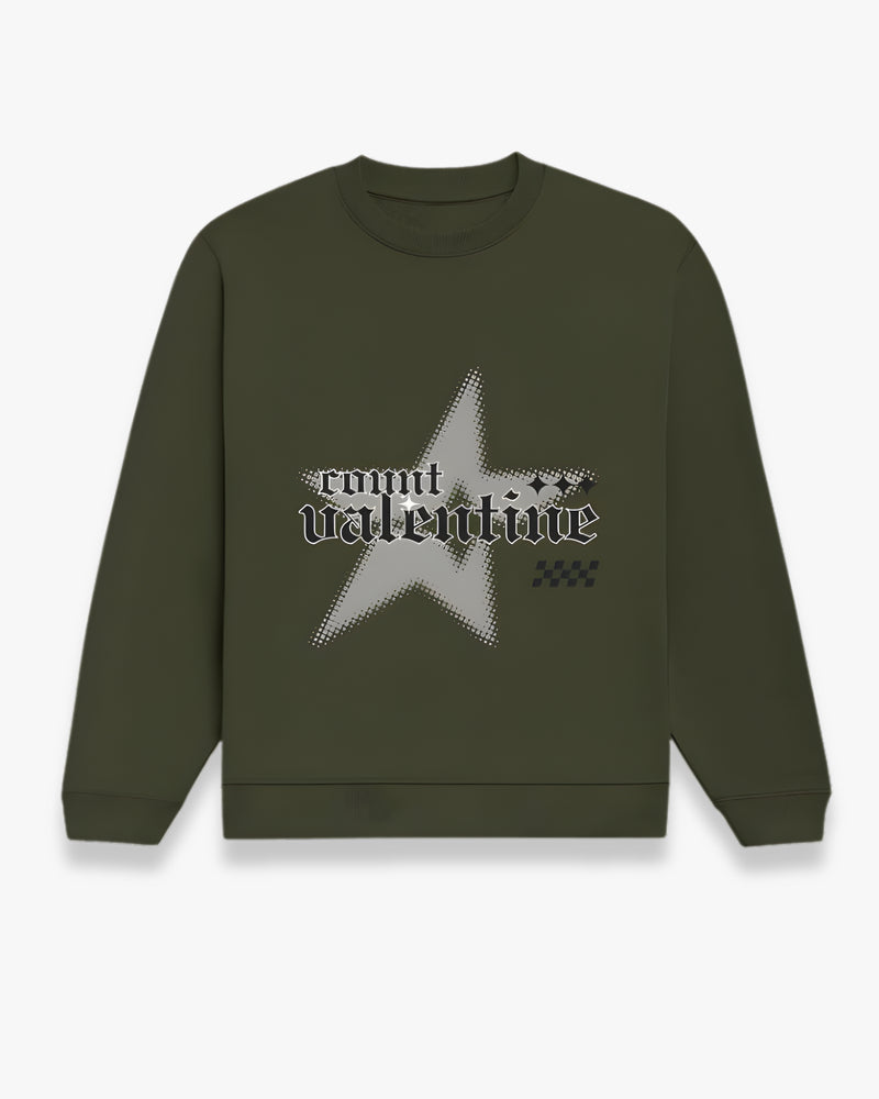 Green Olive Star Unisex Sweatshirt