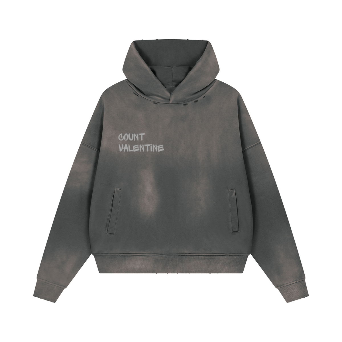 Unisex Sunfade Distressed Boxy Hoodie