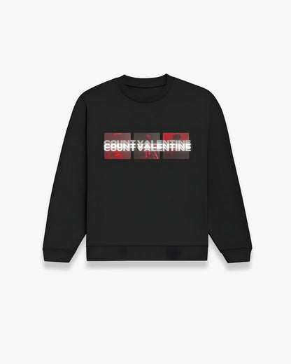 BLACK BLURRED OVERSIZED SWEATSHIRT