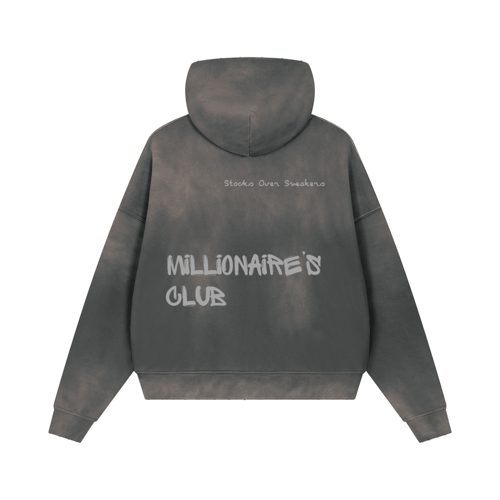 Unisex Sunfade Distressed Boxy Hoodie