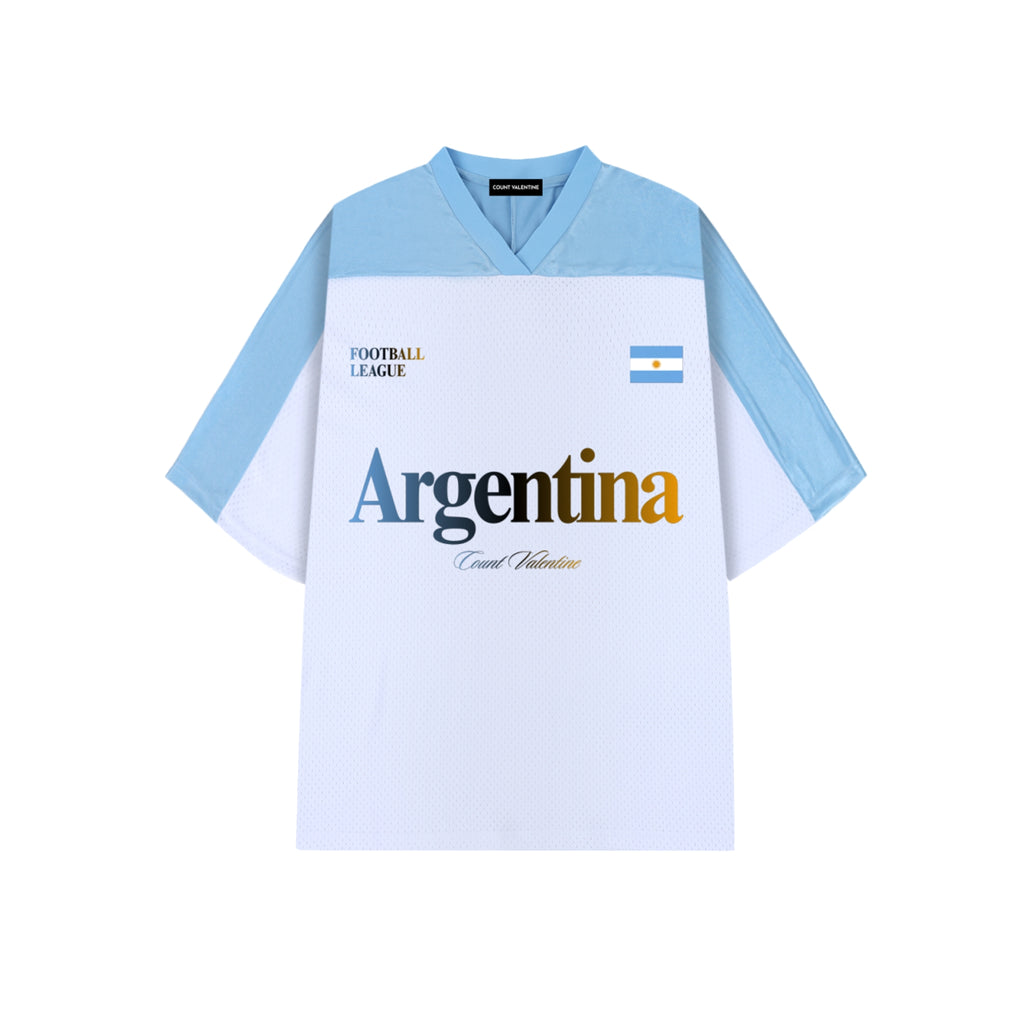 Oversized Mesh V-Neck Soccer Jersey
