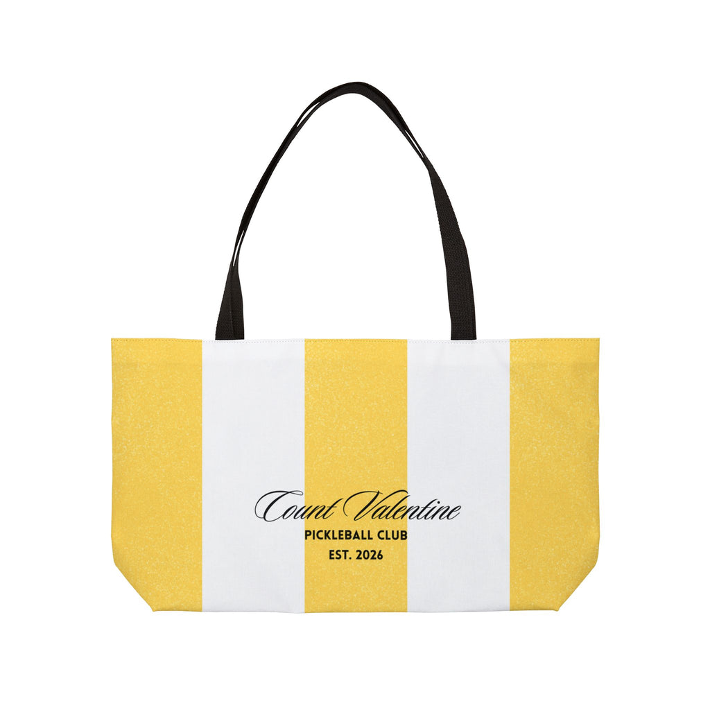Striped Weekender Tote Bag — Pickleball Club