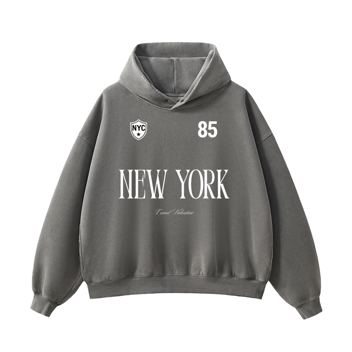 Frayed Enzyme Washed Fleece Hoodie