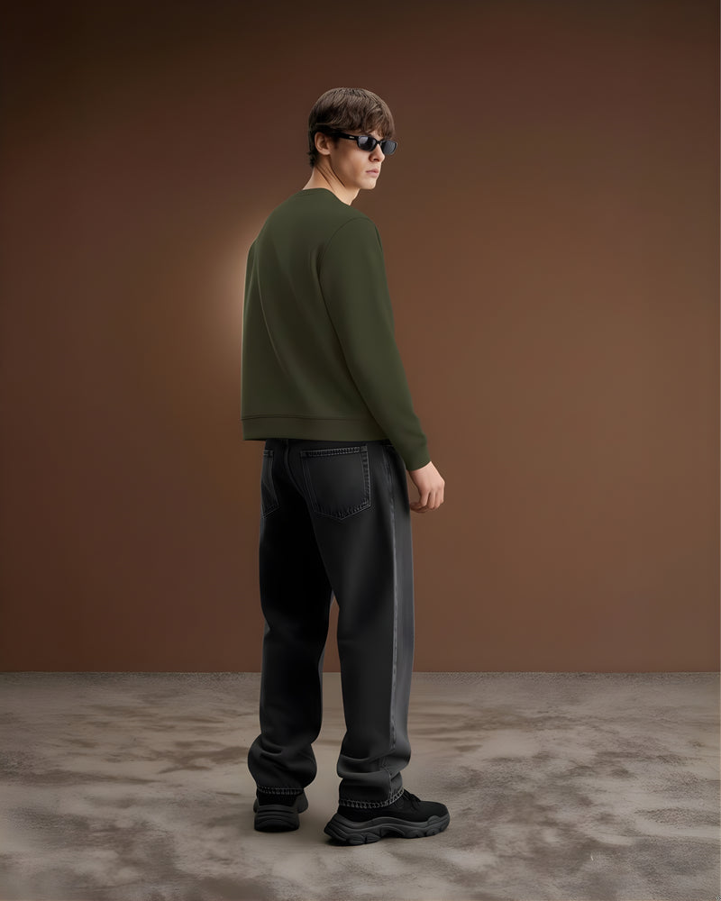 Green Olive Star Unisex Sweatshirt