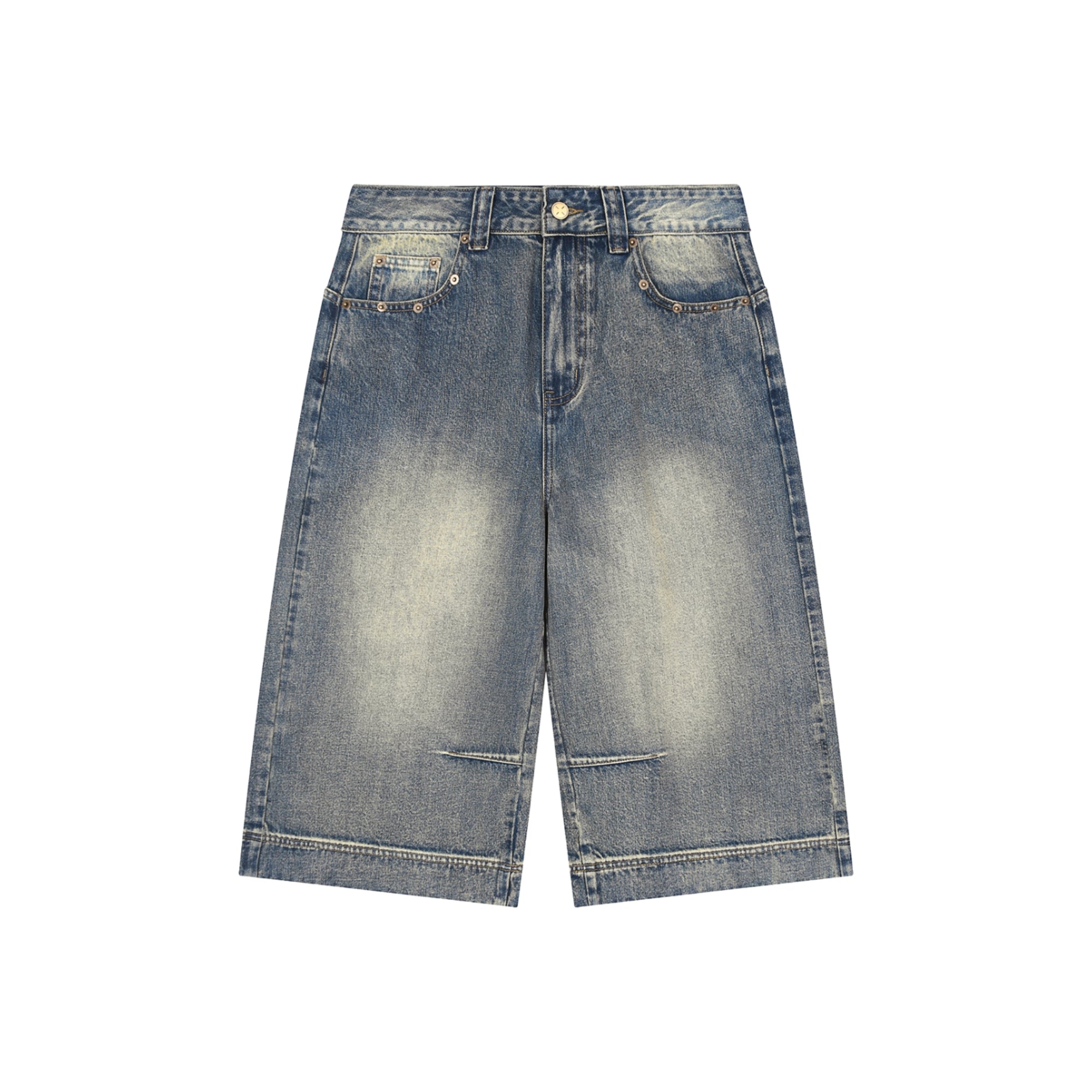 Vintage Wash Baggy Denim Shorts