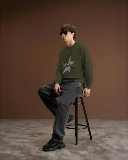 Green Olive Star Unisex Sweatshirt