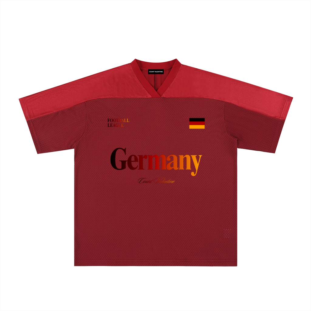 Oversized Mesh V-Neck Soccer Jersey